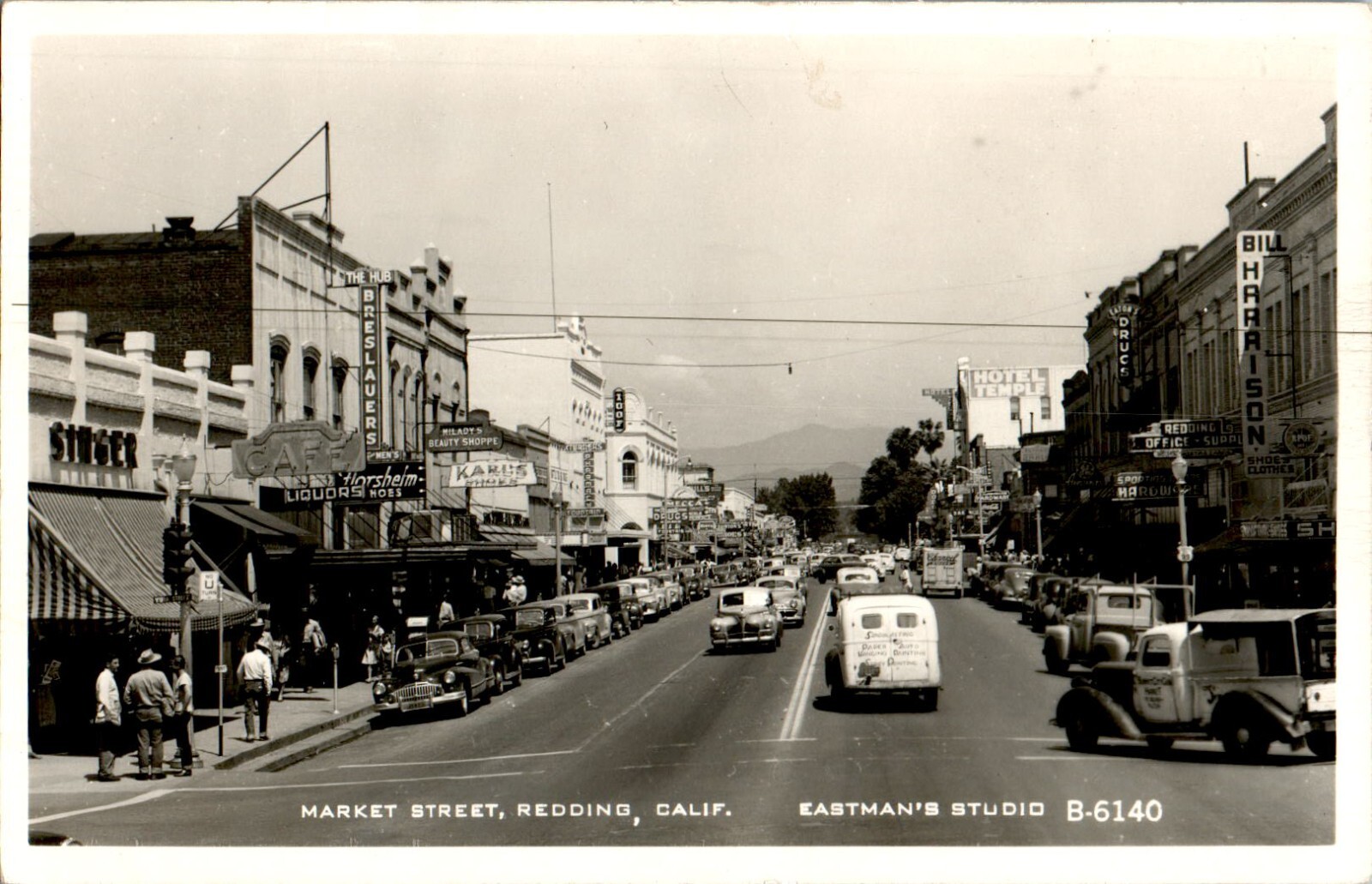 Market Street, Redding, California CA RPPC Postcard Market Street, Redding, California CA RPPC Postcard