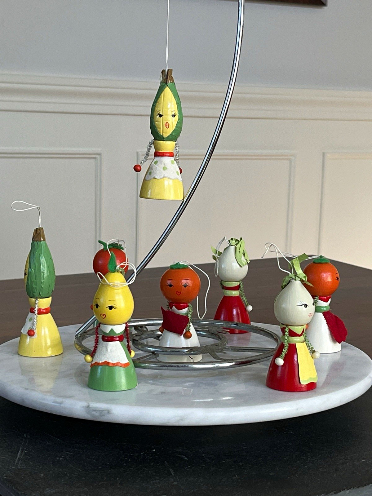 NOS Vintage Style Wood Anthropomorphic Veggie Ladies Ornaments Lot 8 Midwest NOS Vintage Style Wood Anthropomorphic Veggie Ladies Ornaments Lot 8 Midwest