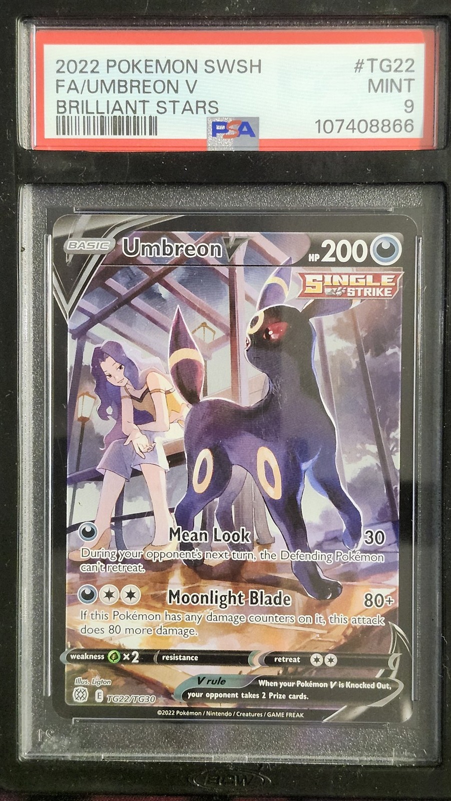 Pokemon PSA 9 Umbreon V TG22 Brillant Stars Pokemon PSA 9 Umbreon V TG22 Brillant Stars