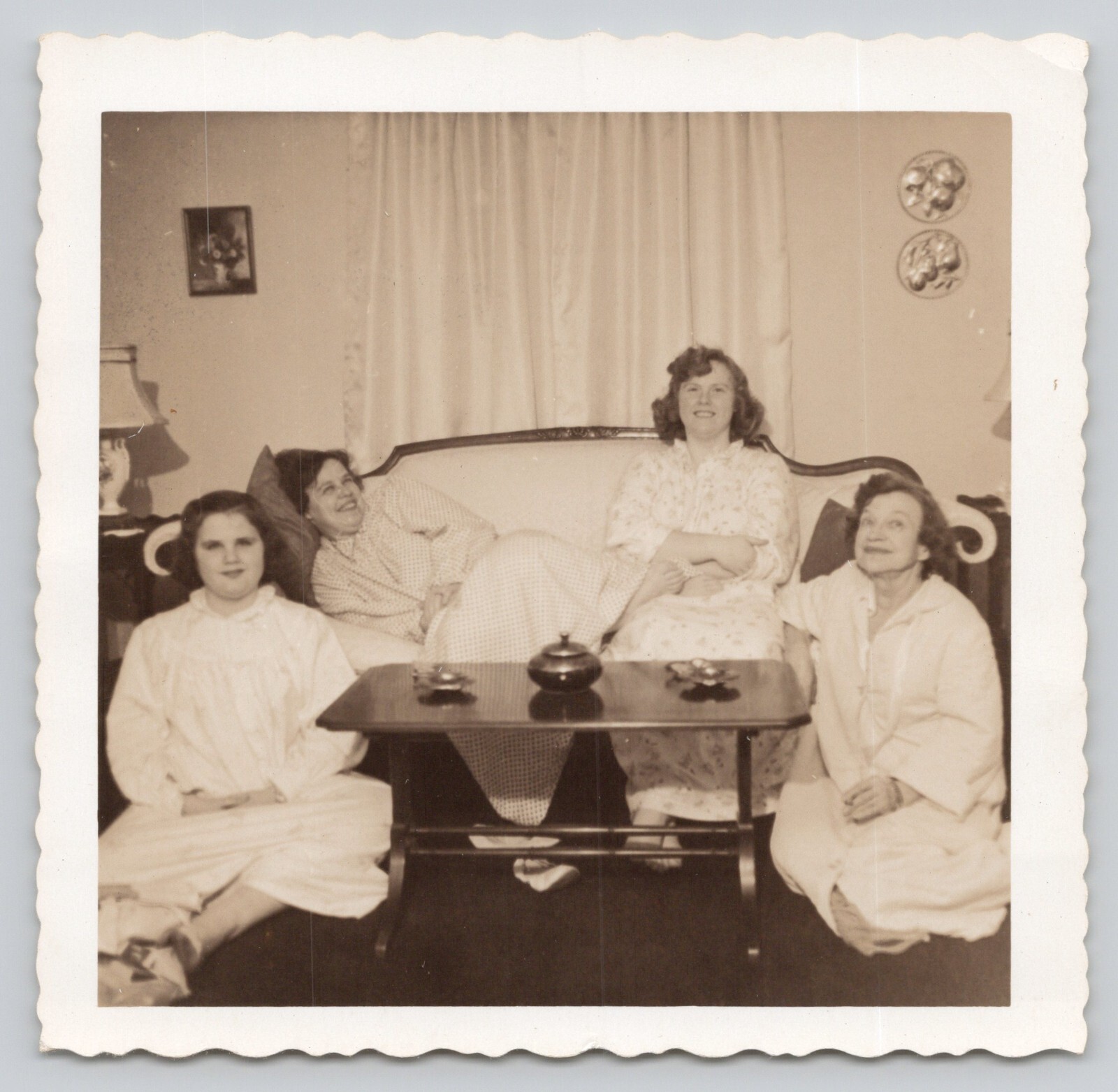 Vintage Photo Girls at a Sleepover Party Vintage Photo Girls at a Sleepover Party