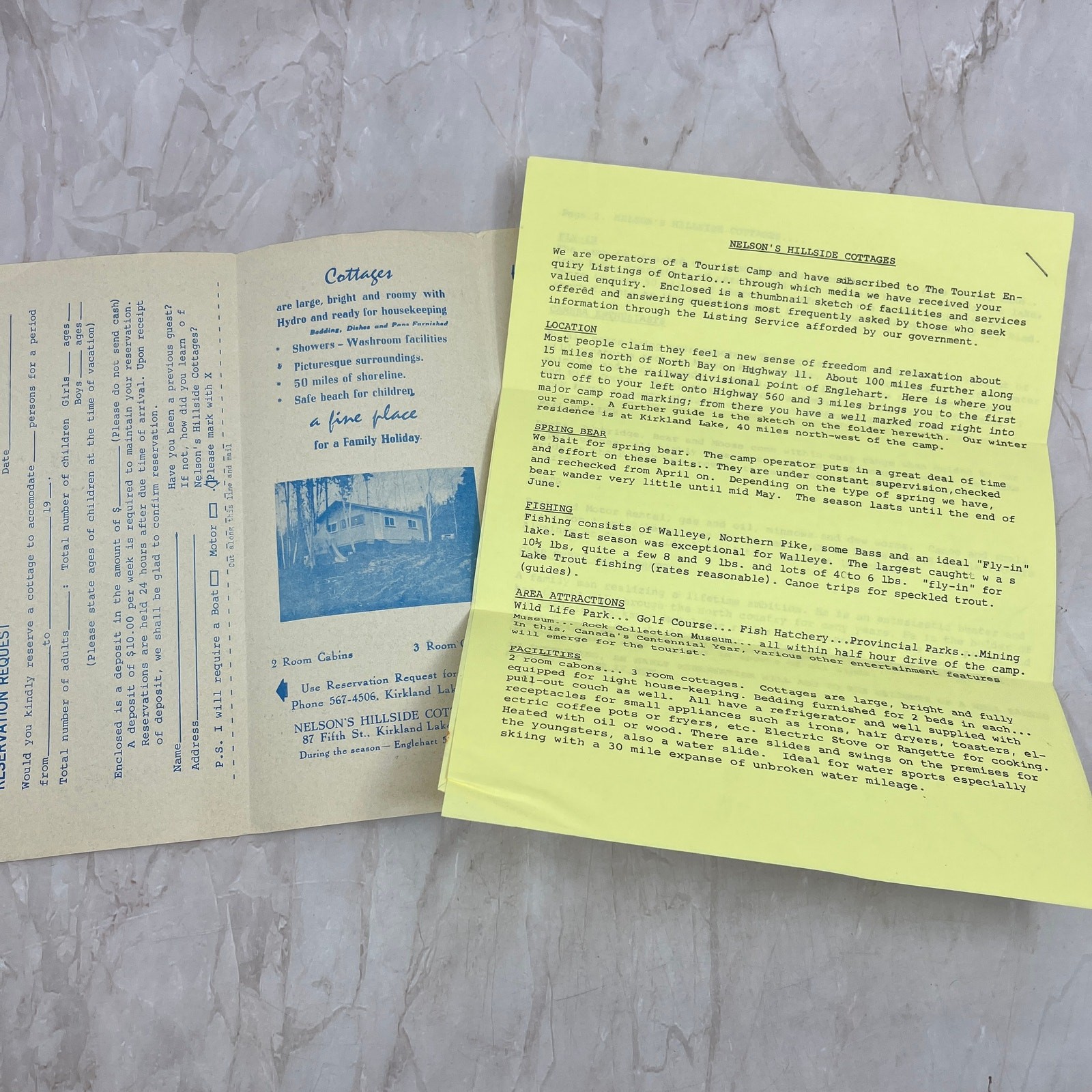c1960 Nelson's Hillside Cottages Tourist Info Kirkland Lake Ontario L3-6
