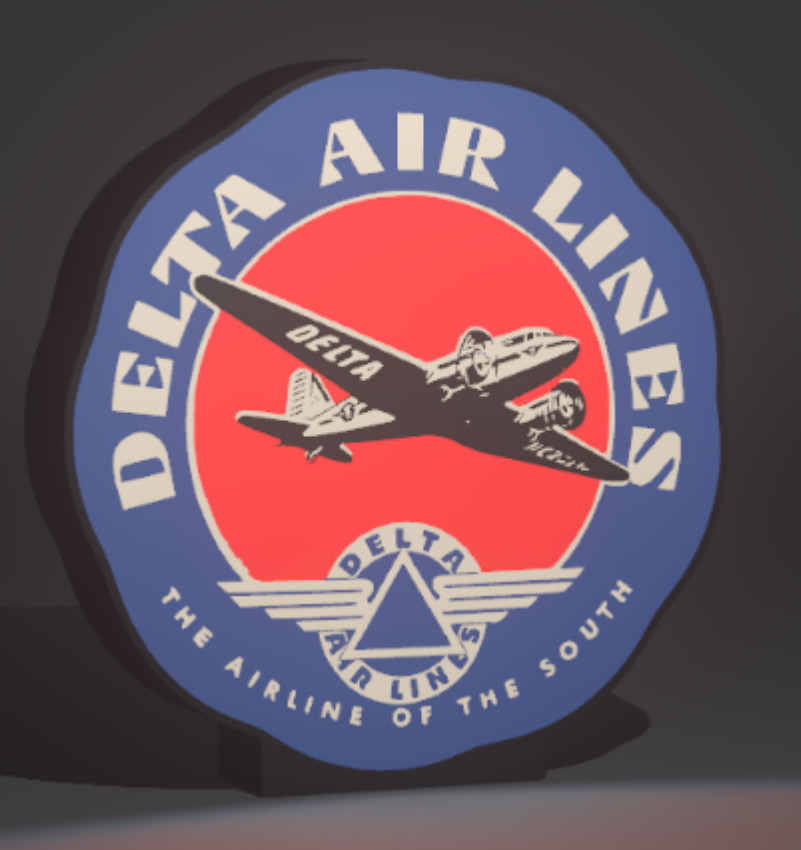 Vintage Delta Airlines Inspired LED Lighted Sign | USB Powered Airline Display Vintage Delta Airlines Inspired LED Lighted Sign | USB Powered Airline Display