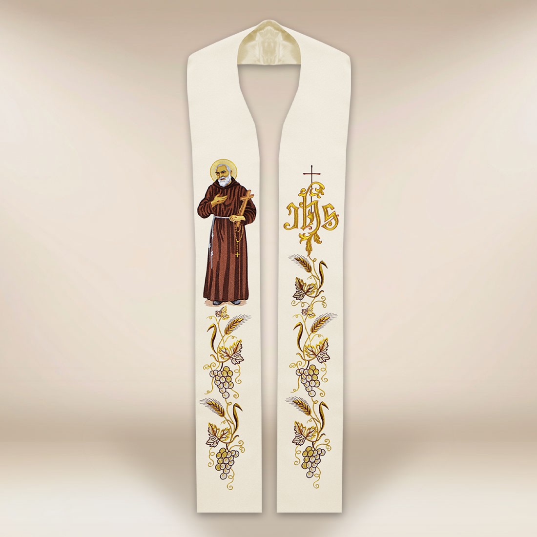 Embroidered Stole “St. Padre Pio” Embroidered Stole “St. Padre Pio”