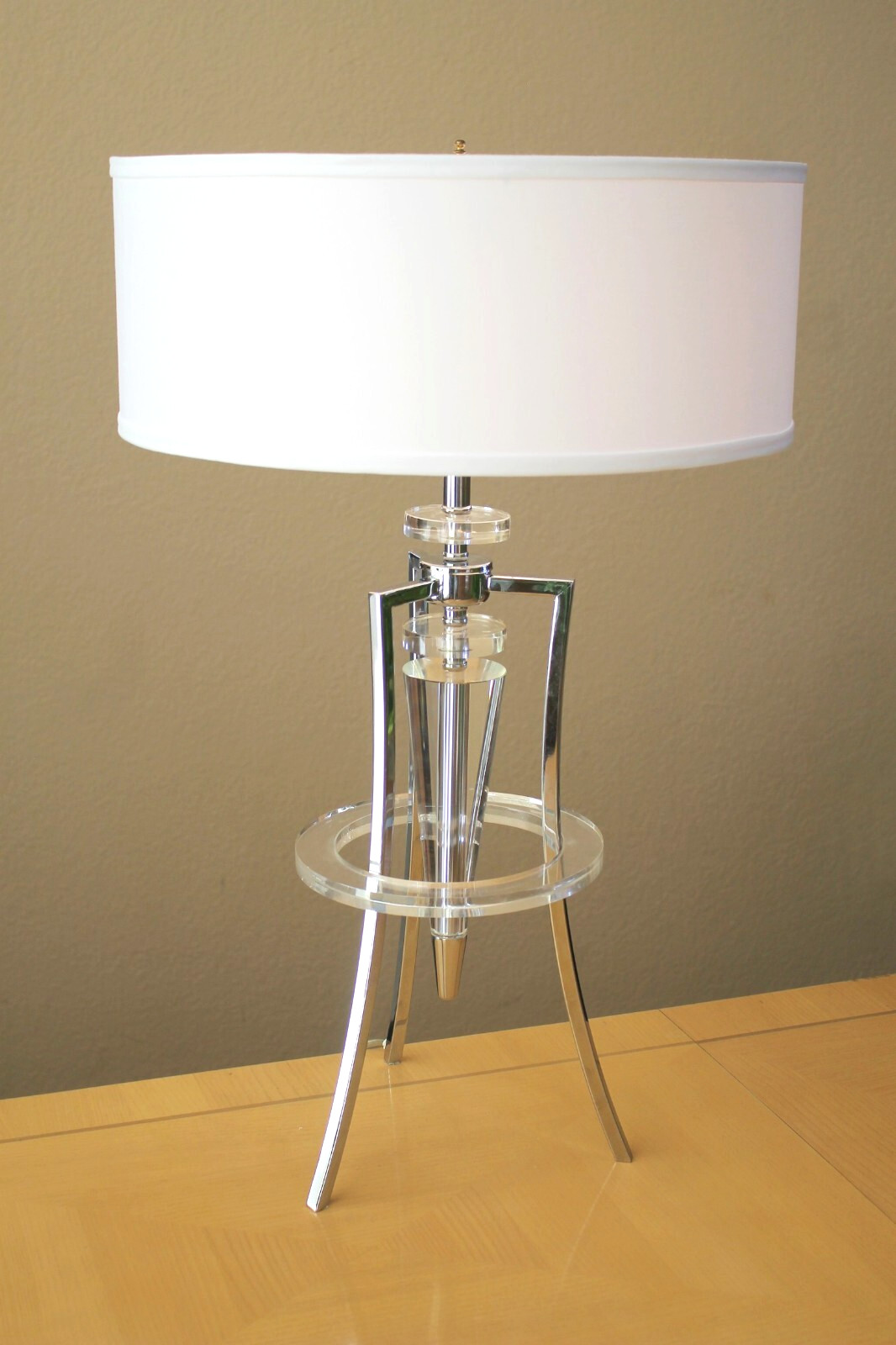 GORGEOUS RARE LUCITE ATOMIC ART DECO FUTURISTIC TABLE LAMP MID CENTURY MCM VTG