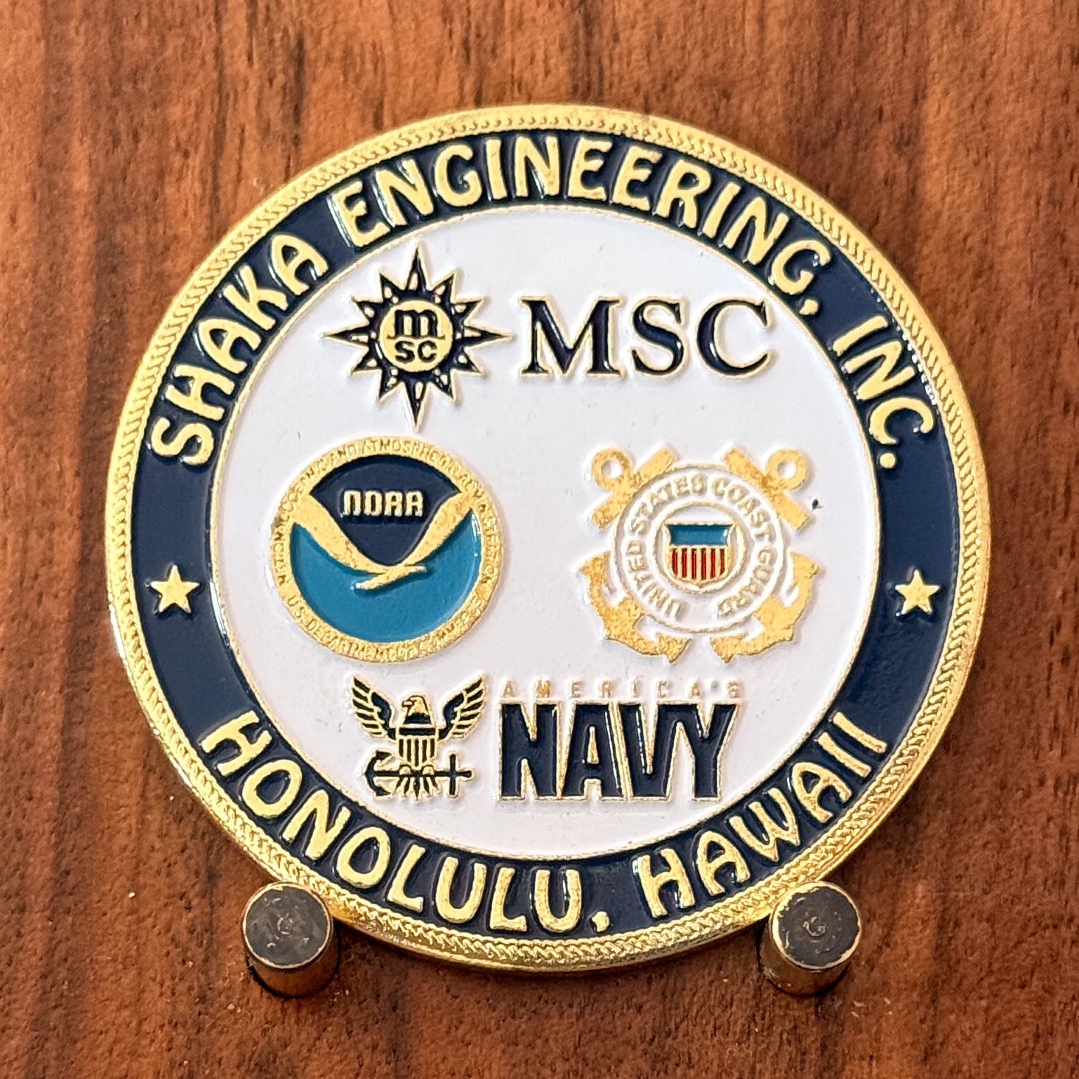 Shaka Engineering Honolulu Hawaii 30th Anniversary Challenge Coin W#30 Shaka Engineering Honolulu Hawaii 30th Anniversary Challenge Coin W#30