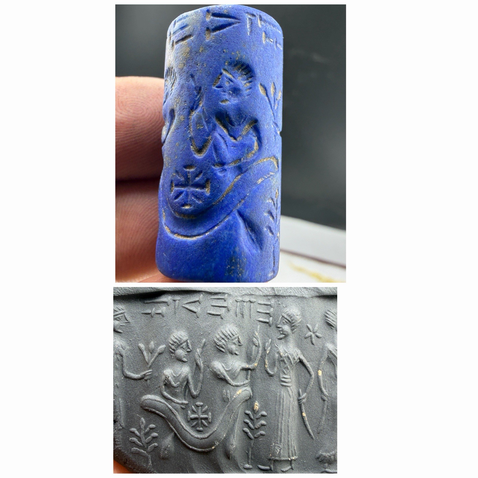 Ancient Lapis Lazuli Intaglio Seal Stone Near Eastern Roman Bead Ancient Lapis Lazuli Intaglio Seal Stone Near Eastern Roman Bead