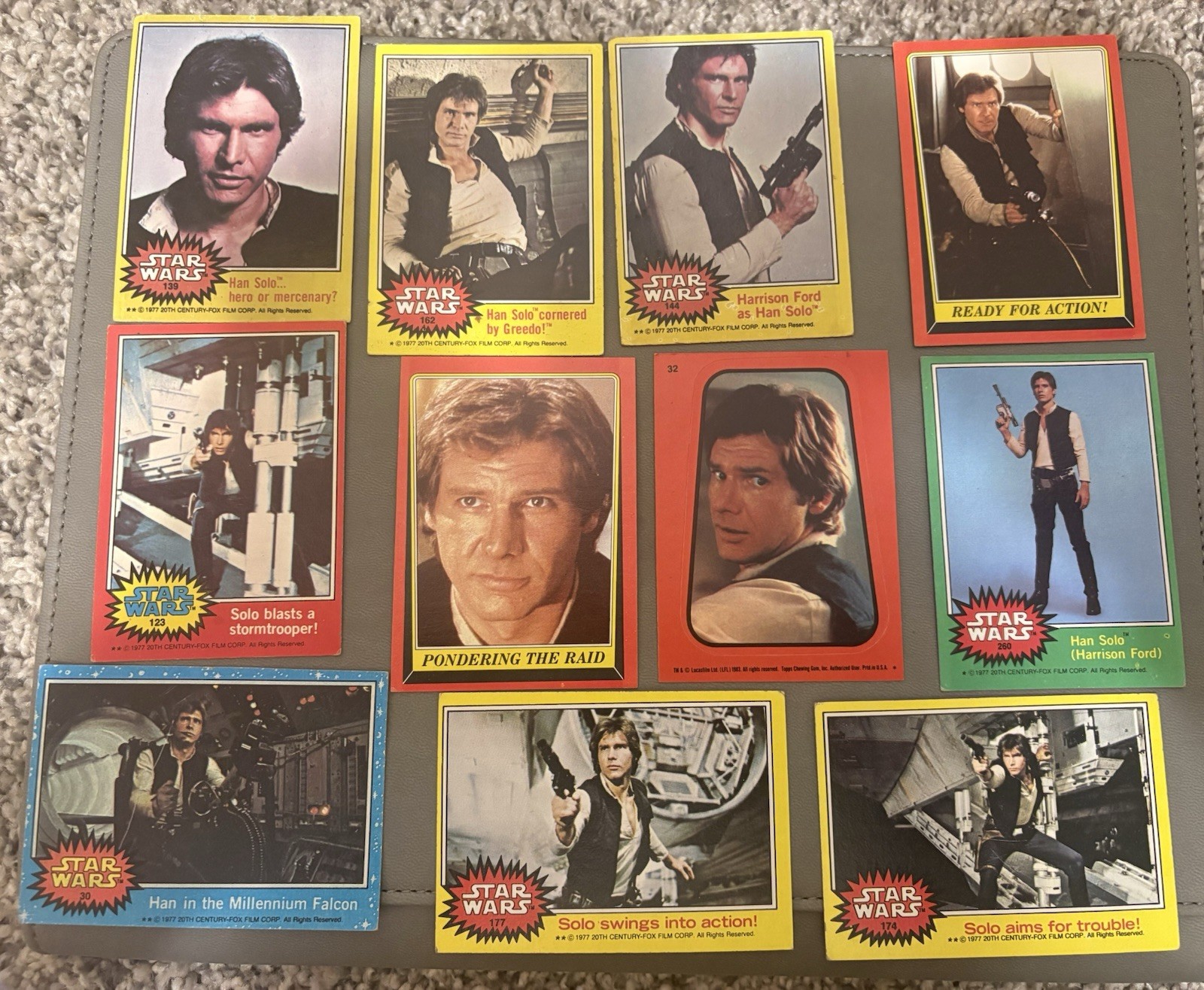 Vintage Topps Star Wars Han Solo 11 Card Lot Harrison Ford Starter Kit 1977-1983 Vintage Topps Star Wars Han Solo 11 Card Lot Harrison Ford Starter Kit 1977-1983