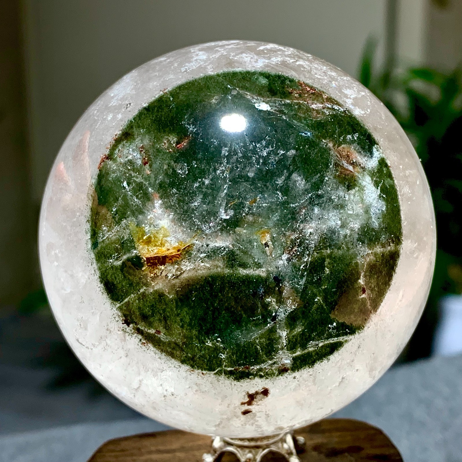 371G Natural Beautiful Higher Quality Garden Quartz Crystal Sphere Restoration 371G Natural Beautiful Higher Quality Garden Quartz Crystal Sphere Restoration