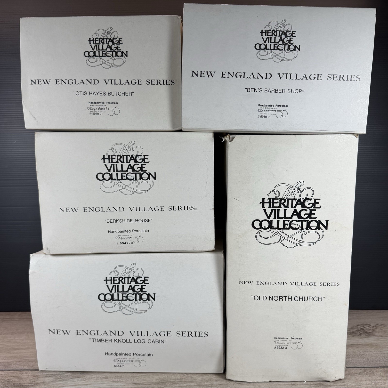 Dept 56 New England Village Lot of 5 Buildings Heritage Village Original Boxes Dept 56 New England Village Lot of 5 Buildings Heritage Village Original Boxes