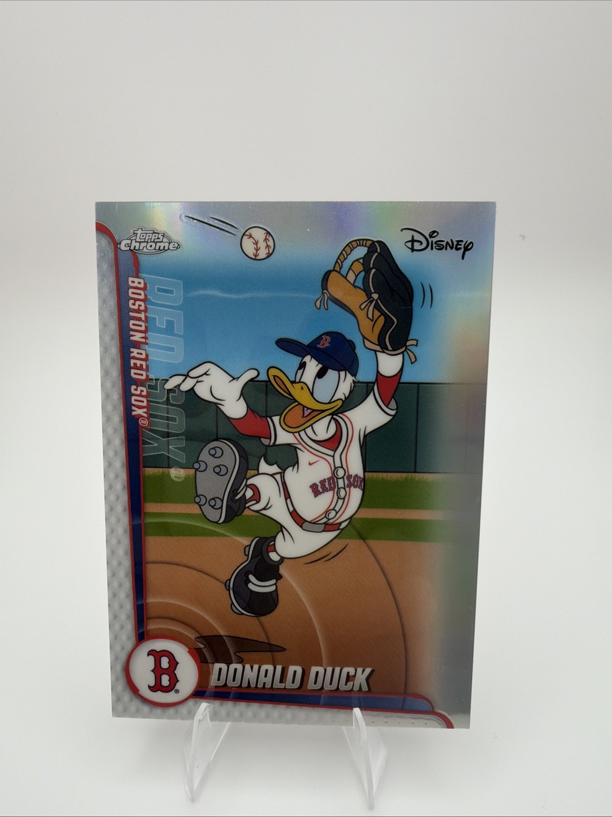 2026 Topps Chrome Disney Donald Duck Boston Red Sox MLB Home Jersey SP