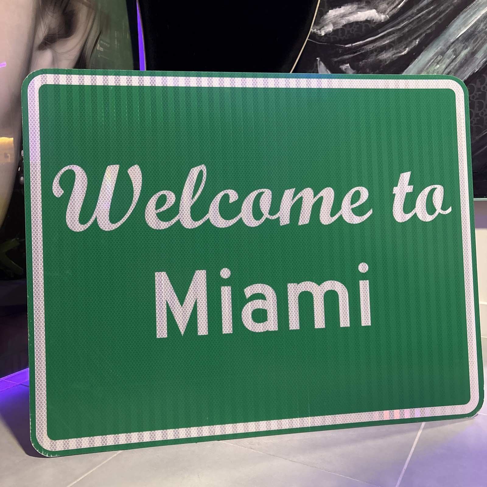 Welcome to Miami Interstate Highway Reflective Road Sign New 21” x 30” New 🔥