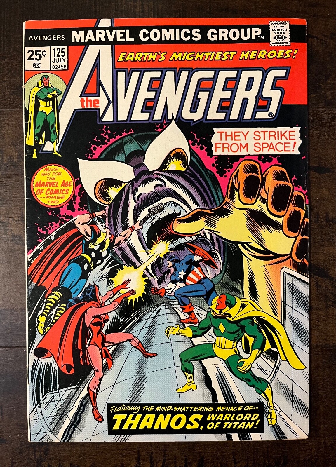 Avengers 125 Thanos Classic cover. 1974 Avengers 125 Thanos Classic cover. 1974