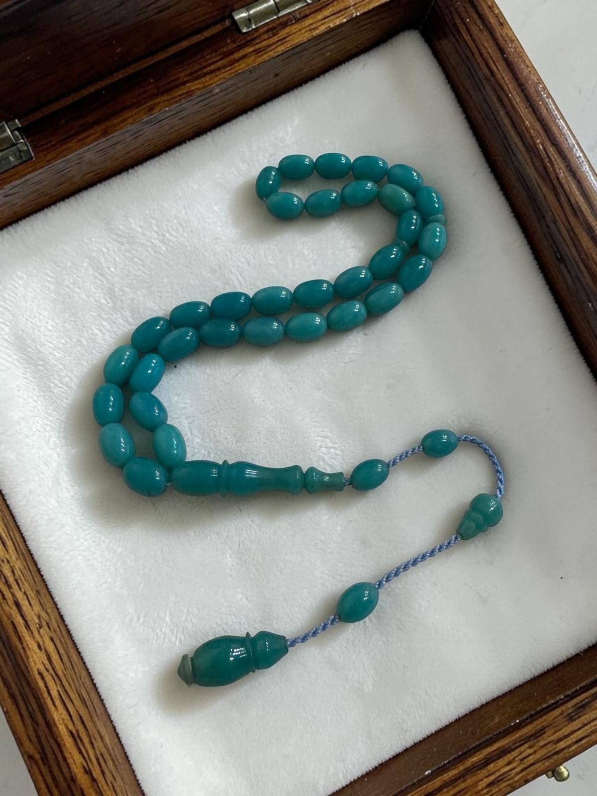 Marbled Teal Petrol Green Faturan Bakelite Prayer Beads Misbaha Tasbih Oval Fine Marbled Teal Petrol Green Faturan Bakelite Prayer Beads Misbaha Tasbih Oval Fine