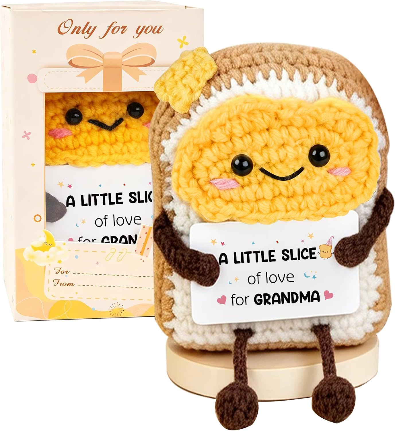 Meaningful Gift for Grandma, Cute Handmade Crochet Toast Keepsake Meaningful Gift for Grandma, Cute Handmade Crochet Toast Keepsake