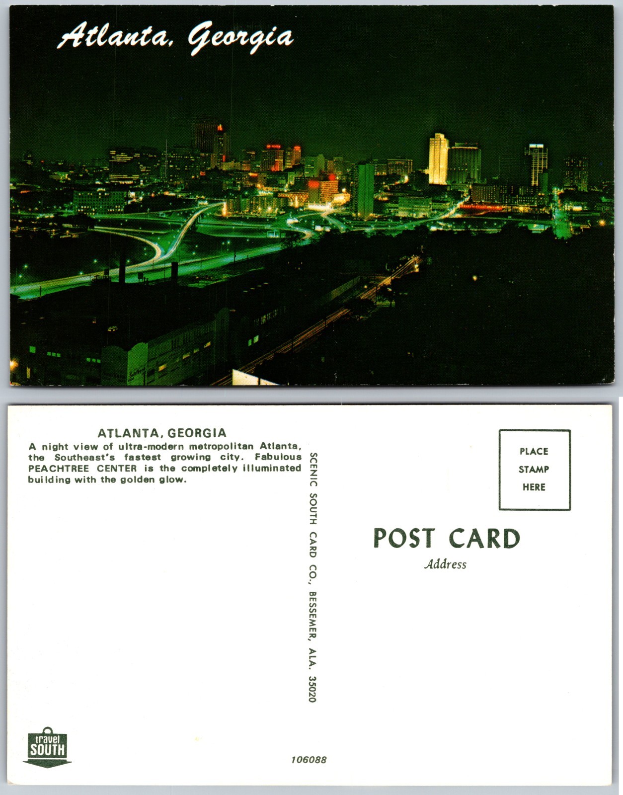 Peachtree Center Atlanta GA Postcard