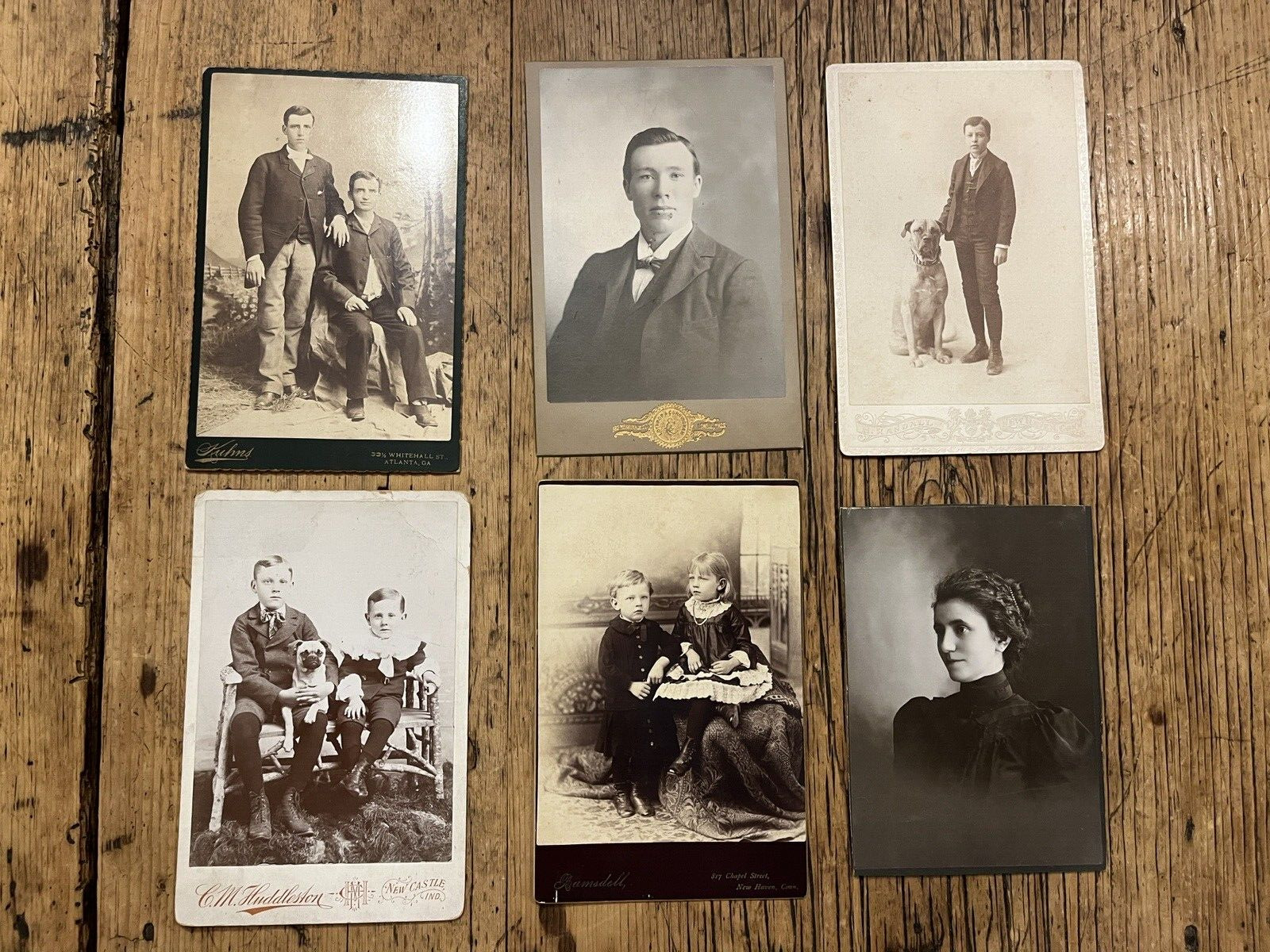 Six Antique Cabinet Card Photographs