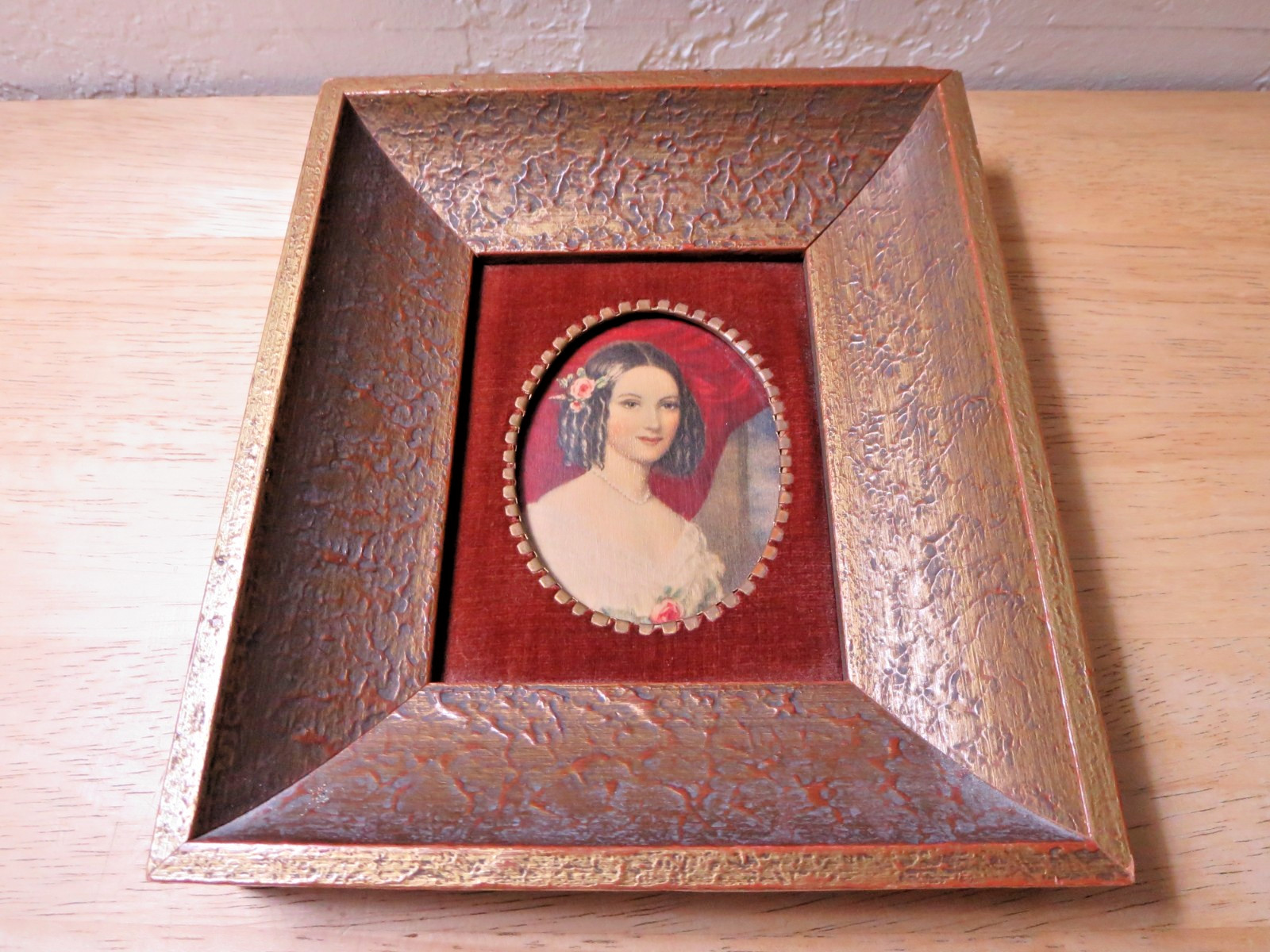 Vtg A Cameo Creation Marie Duplessis Portrait Miniature Ornate Gold Frame 7.5" Vtg A Cameo Creation Marie Duplessis Portrait Miniature Ornate Gold Frame 7.5"