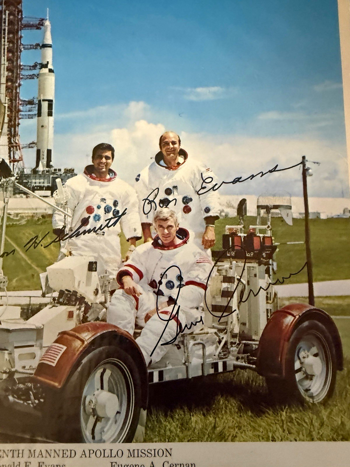 Apollo 17 Crew Signed NASA Lithograph Gene Cernan Ron Evans Harrison Schmitt Apollo 17 Crew Signed NASA Lithograph Gene Cernan Ron Evans Harrison Schmitt