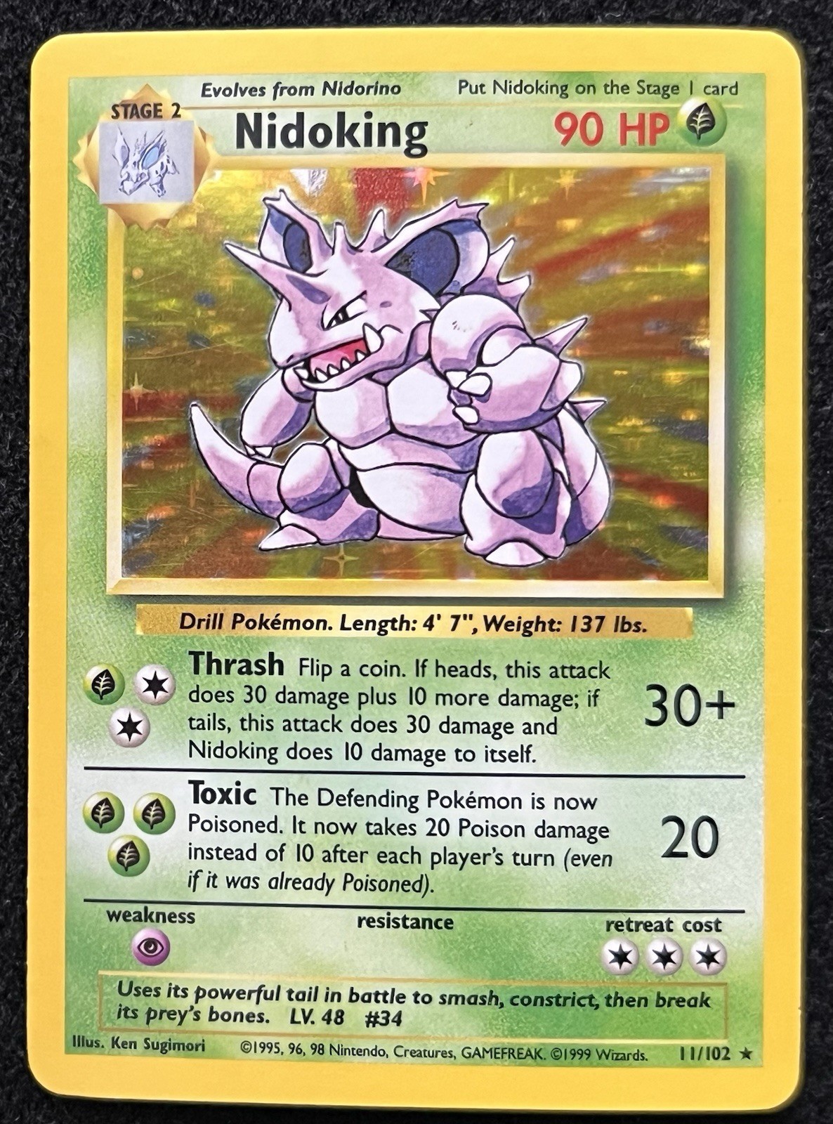 (NM) Nidoking 11/102 Holo - Pokemon Base Set (NM) Nidoking 11/102 Holo - Pokemon Base Set