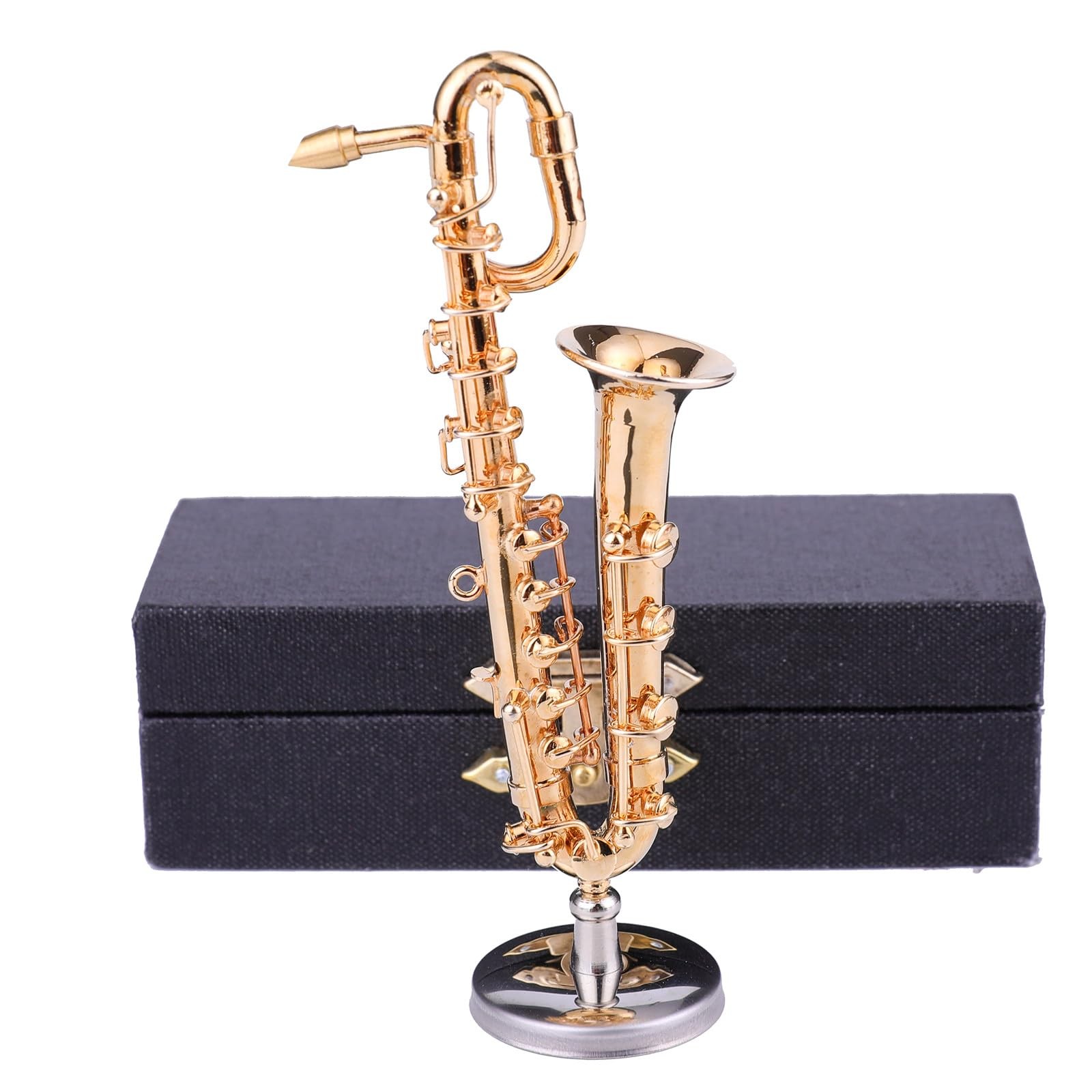 Miniature Baritone Saxophone with Stand and Case Brass Mini Musical Instrumen... Miniature Baritone Saxophone with Stand and Case Brass Mini Musical Instrumen...