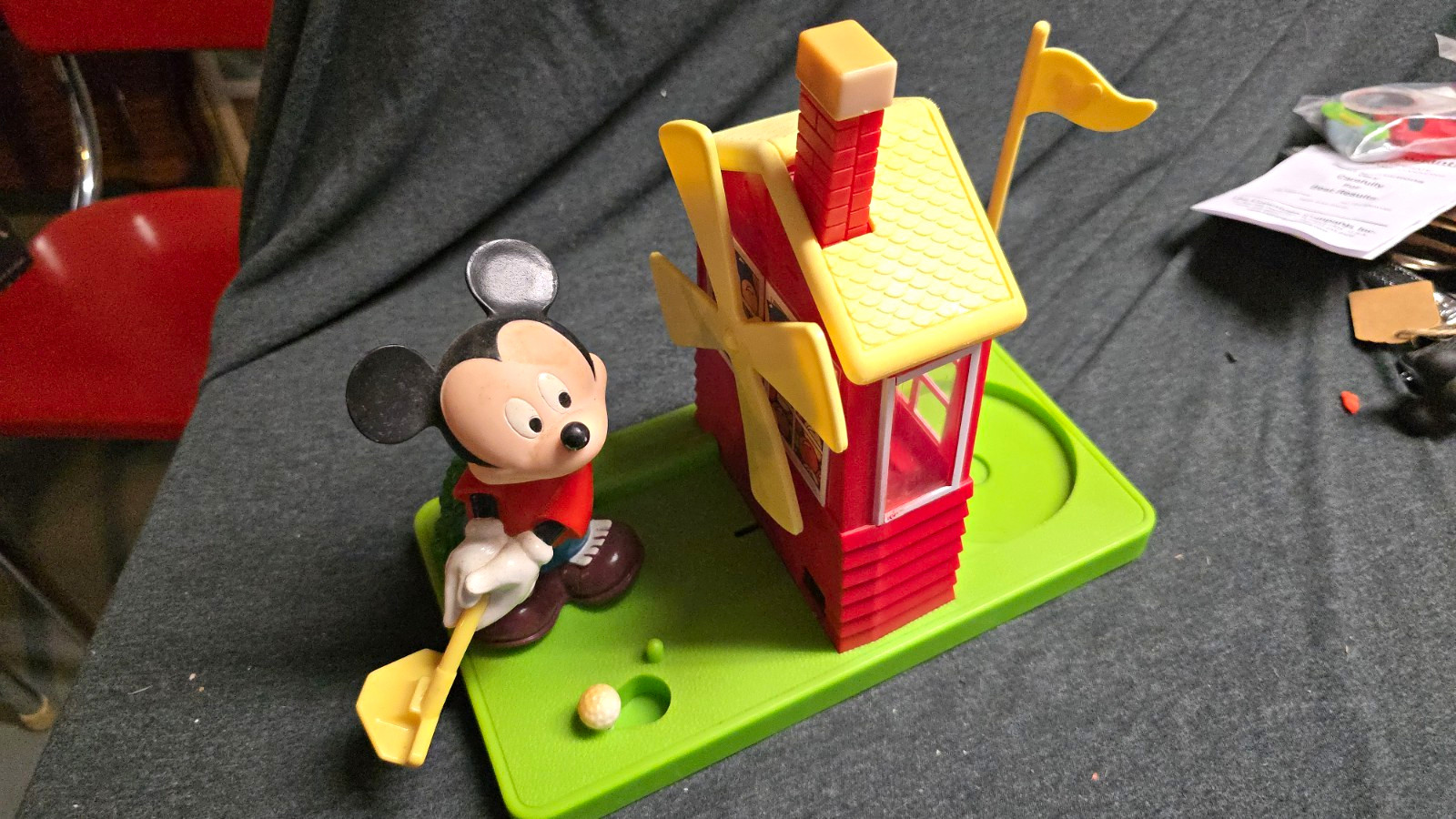 Vintage 1990s Disney Mickey Mouse Golf Windmill Gumball Machine - Works Vintage 1990s Disney Mickey Mouse Golf Windmill Gumball Machine - Works