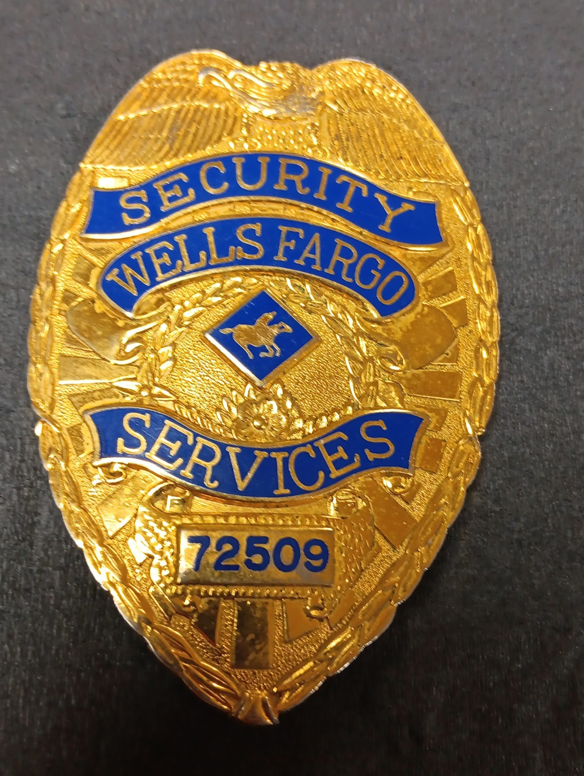 Obsolete Wells Fargo Security Services Officer Guard Badge Large 3.50" X 2.50" Obsolete Wells Fargo Security Services Officer Guard Badge Large 3.50" X 2.50"