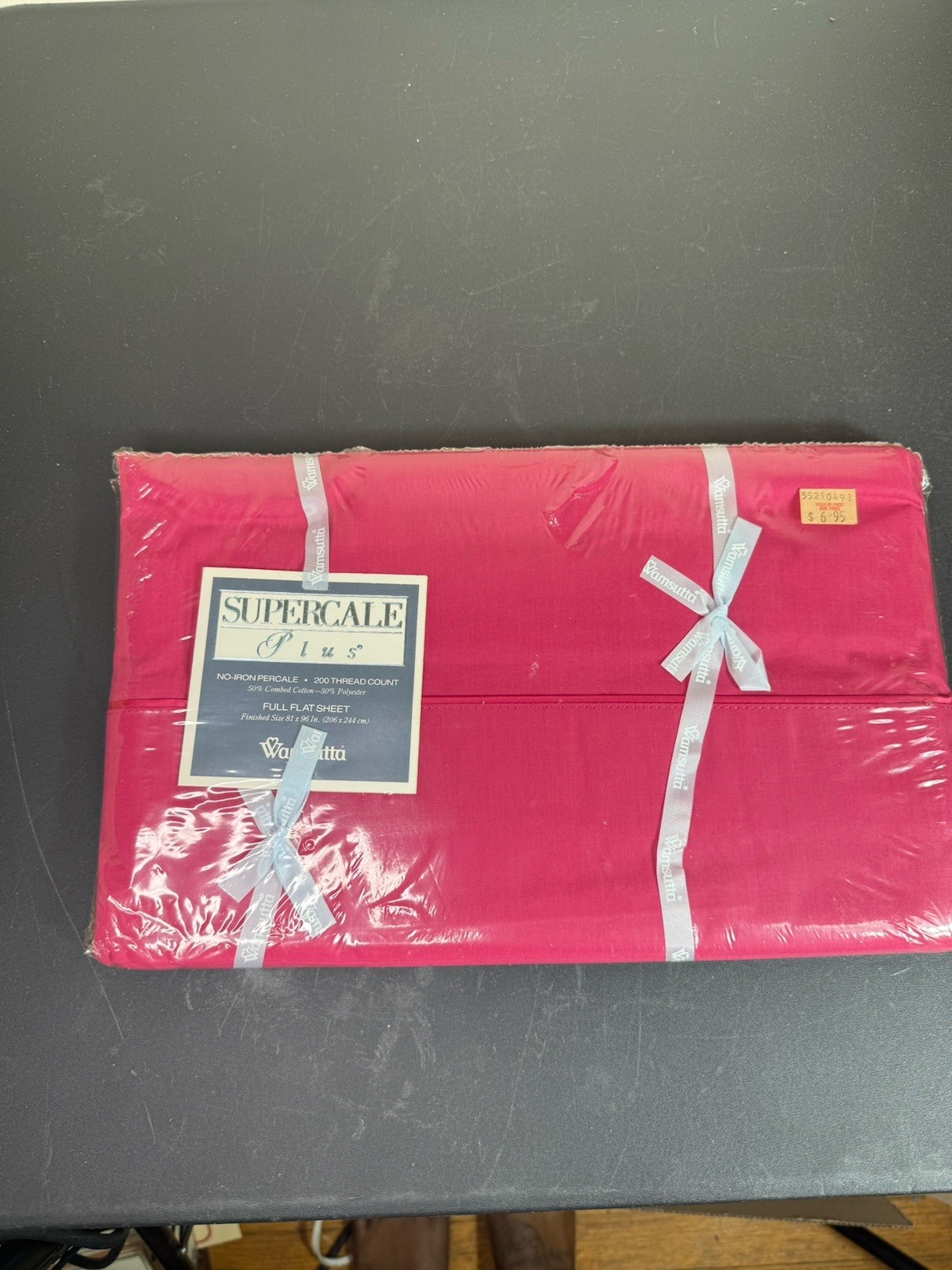 Vintage Wamsutta Supercale Plus Full Flat Sheet Flame Red 200TC NIP USA Vintage Wamsutta Supercale Plus Full Flat Sheet Flame Red 200TC NIP USA