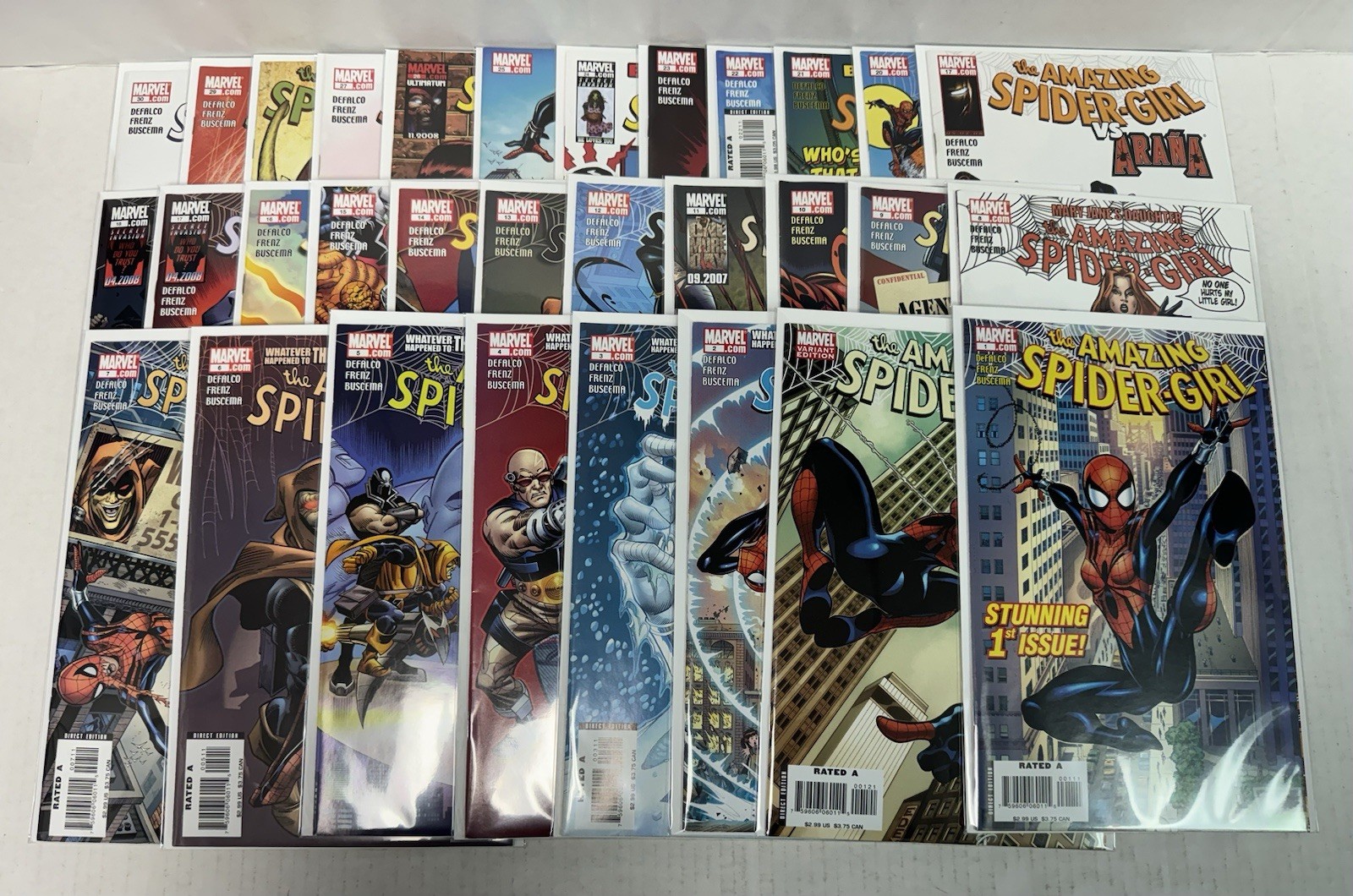 AMAZING SPIDER-GIRL #1-30 Complete Set Marvel Comics 2006 Key #19 Error Variant AMAZING SPIDER-GIRL #1-30 Complete Set Marvel Comics 2006 Key #19 Error Variant
