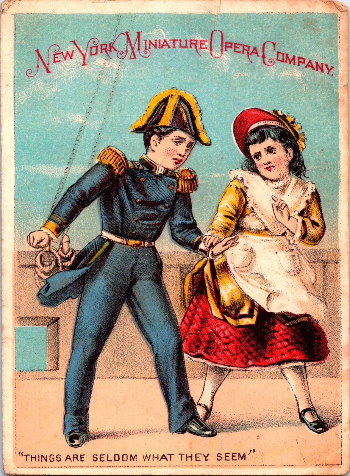 Vintage Vaudeville Children's New York Miniature Opera Co. Victorian Trade Card Vintage Vaudeville Children's New York Miniature Opera Co. Victorian Trade Card