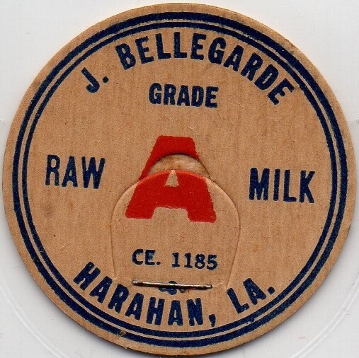 Milk Cap - J. Bellegarde - Harahan, LA (Louisiana) - RAW MILK - (phone) CE. 1185 Milk Cap - J. Bellegarde - Harahan, LA (Louisiana) - RAW MILK - (phone) CE. 1185