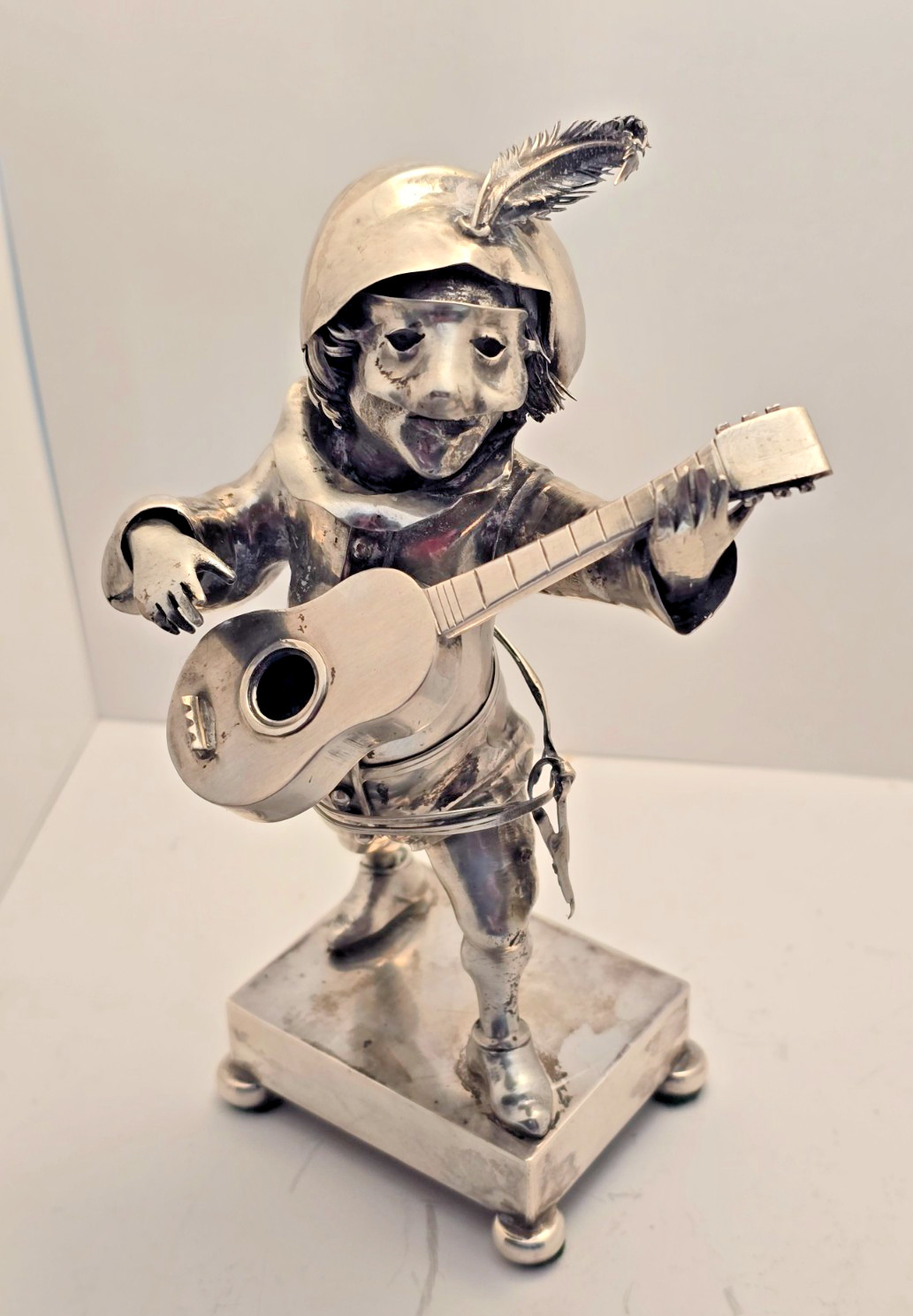 Rare Vintage Italian Silver Minstrel Figurine Rare Vintage Italian Silver Minstrel Figurine