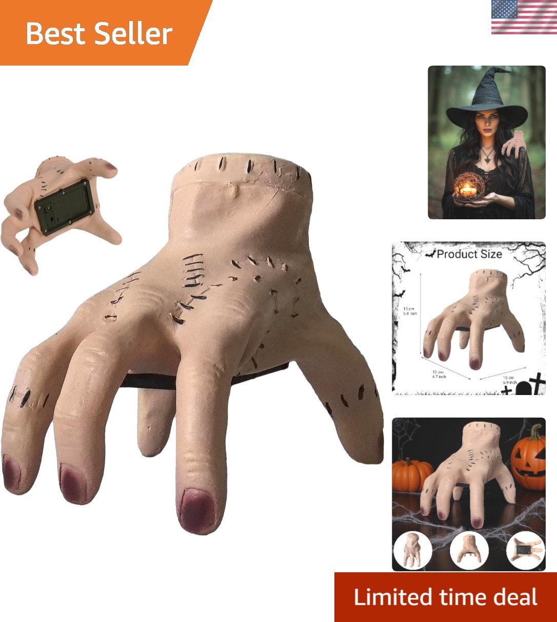 Unique Oversized Electric Hand Prop with Sound - Ideal for Family Halloween Fun Unique Oversized Electric Hand Prop with Sound - Ideal for Family Halloween Fun