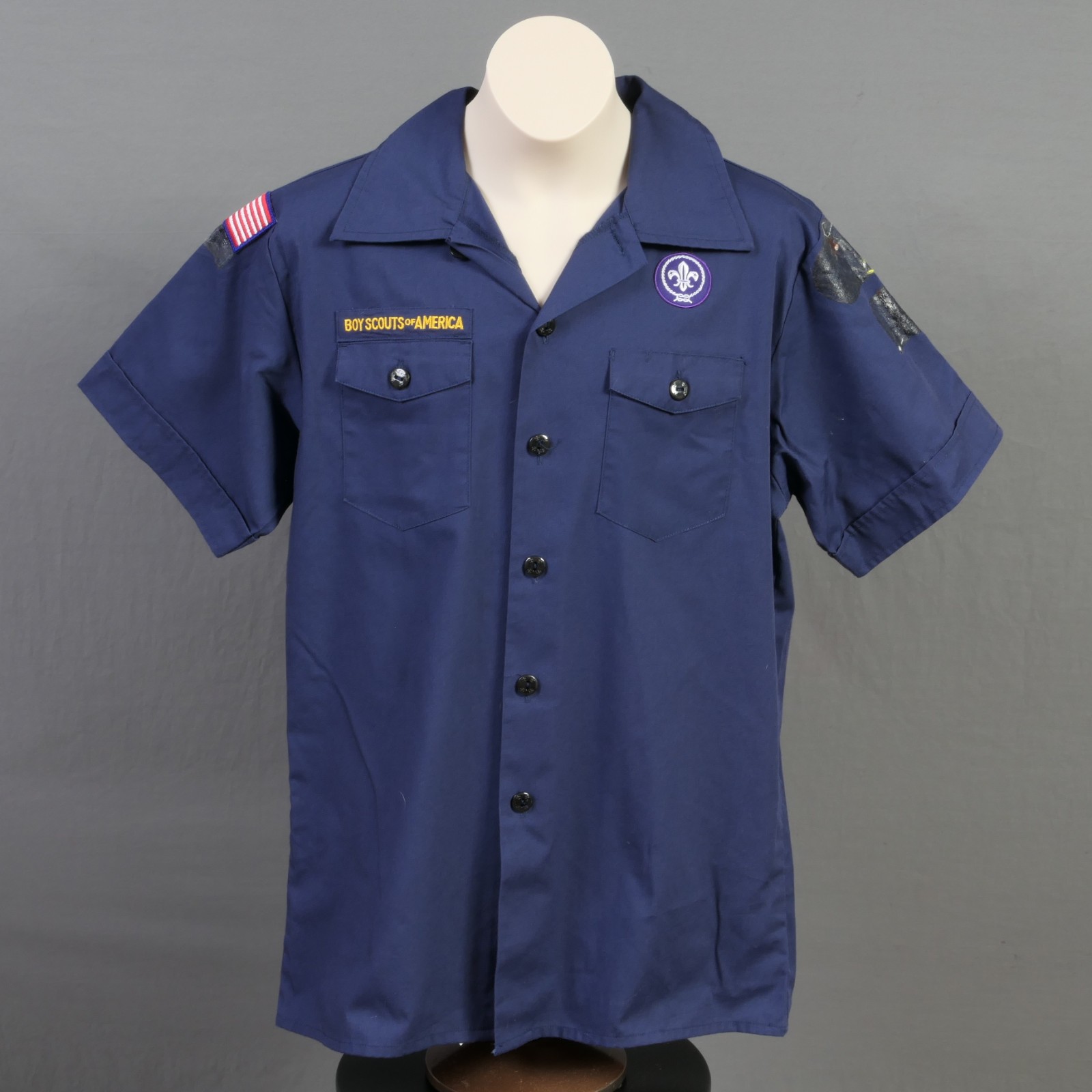 Boys Large Official BSA Boy Scout Cub Scout Short Sleeve Shirt ~ Blue -0546 Boys Large Official BSA Boy Scout Cub Scout Short Sleeve Shirt ~ Blue -0546