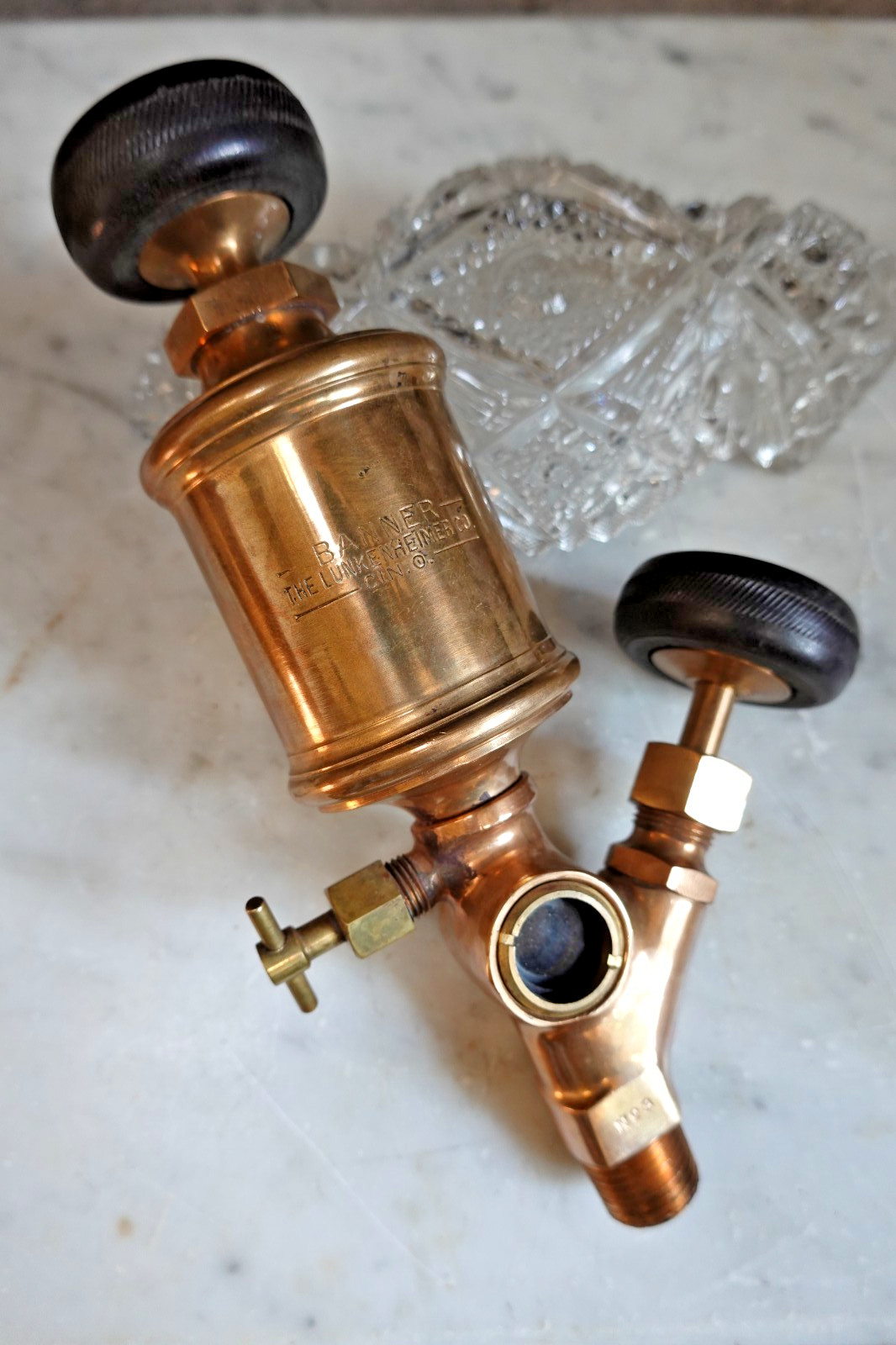 Antique LUNKENHEIMER "BANNER #3" BRASS DRIP OILER LUBRICATOR Antique LUNKENHEIMER "BANNER #3" BRASS DRIP OILER LUBRICATOR