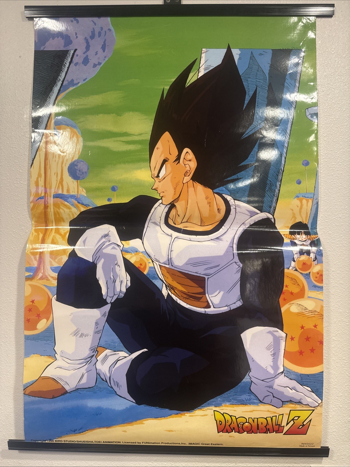 Vintage 1998 Dragon Ball Z Vegeta Wall Scroll Planet Namek IM40022 Taiwan