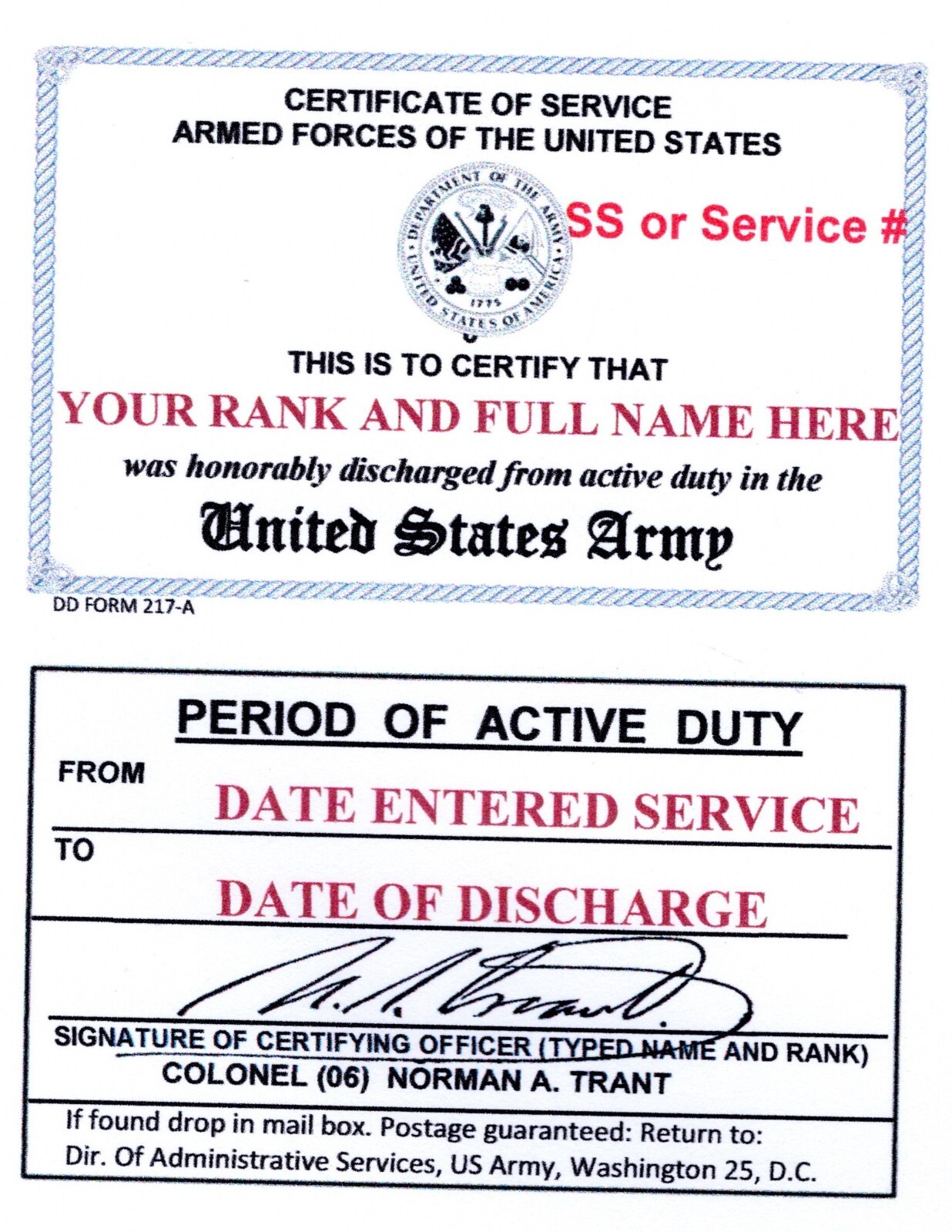United States Army Honorable Discharge Laminated Card 2 1/8 X 3 3/8 United States Army Honorable Discharge Laminated Card 2 1/8 X 3 3/8