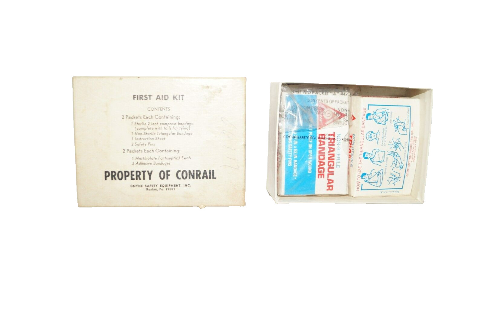 Vtg Conrail Rail Road First Aid Kit w Original Box Memorabilia Vtg Conrail Rail Road First Aid Kit w Original Box Memorabilia