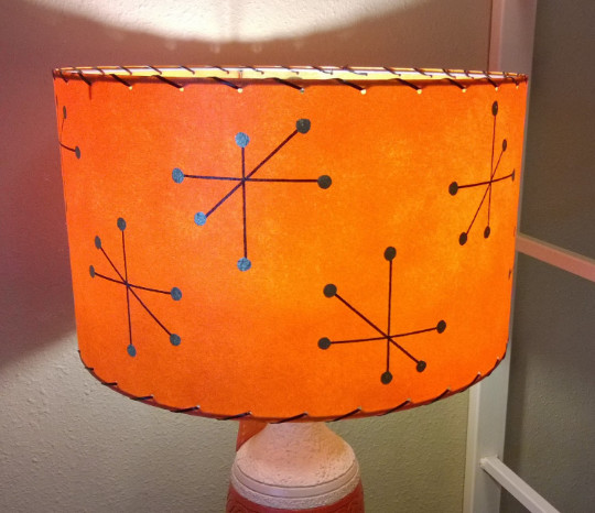 Mid Century Vintage Style Fiberglass Lamp Shade Modern Atomic T Orange Mid Century Vintage Style Fiberglass Lamp Shade Modern Atomic T Orange