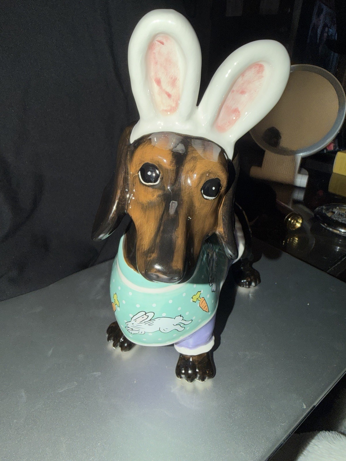 Blue Sky Ceramic Easter Dachsund Bunny Ears Blue Sky Ceramic Easter Dachsund Bunny Ears