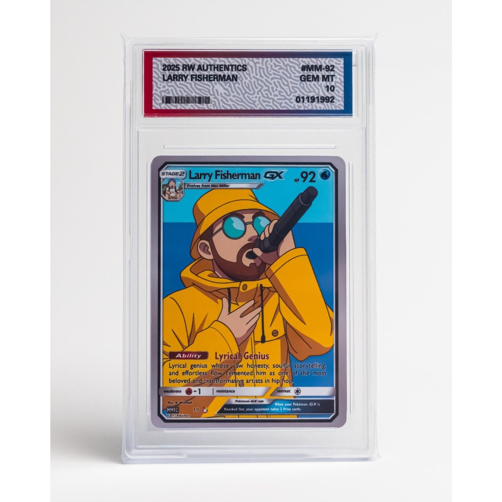 Custom Mac Miller “Larry Fisherman” Pokémon Card – Full Art Custom Mac Miller “Larry Fisherman” Pokémon Card – Full Art