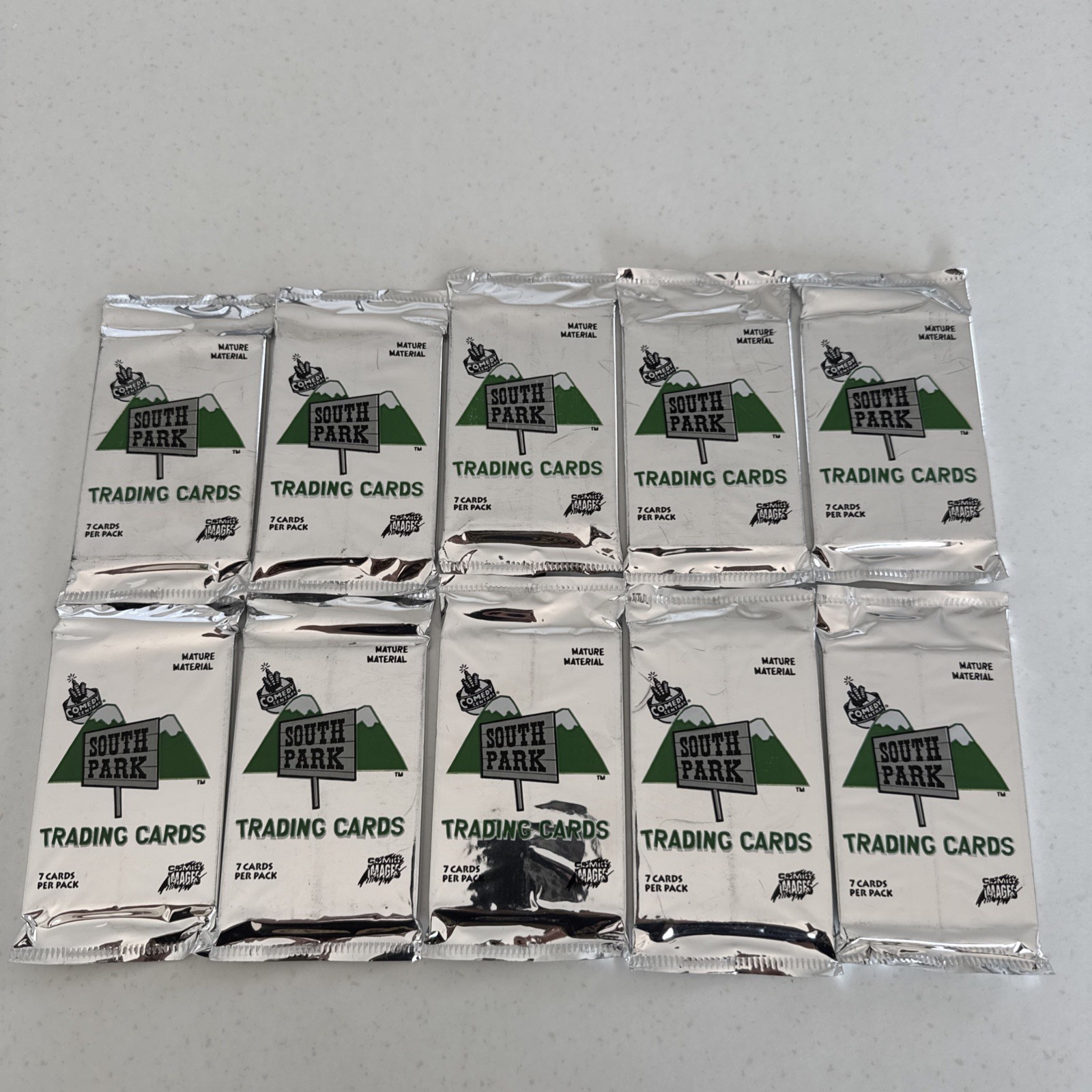 10 x Sealed Pack 1998 South Park Trading Cards 7 Cards in each pack Comic Images 10 x Sealed Pack 1998 South Park Trading Cards 7 Cards in each pack Comic Images