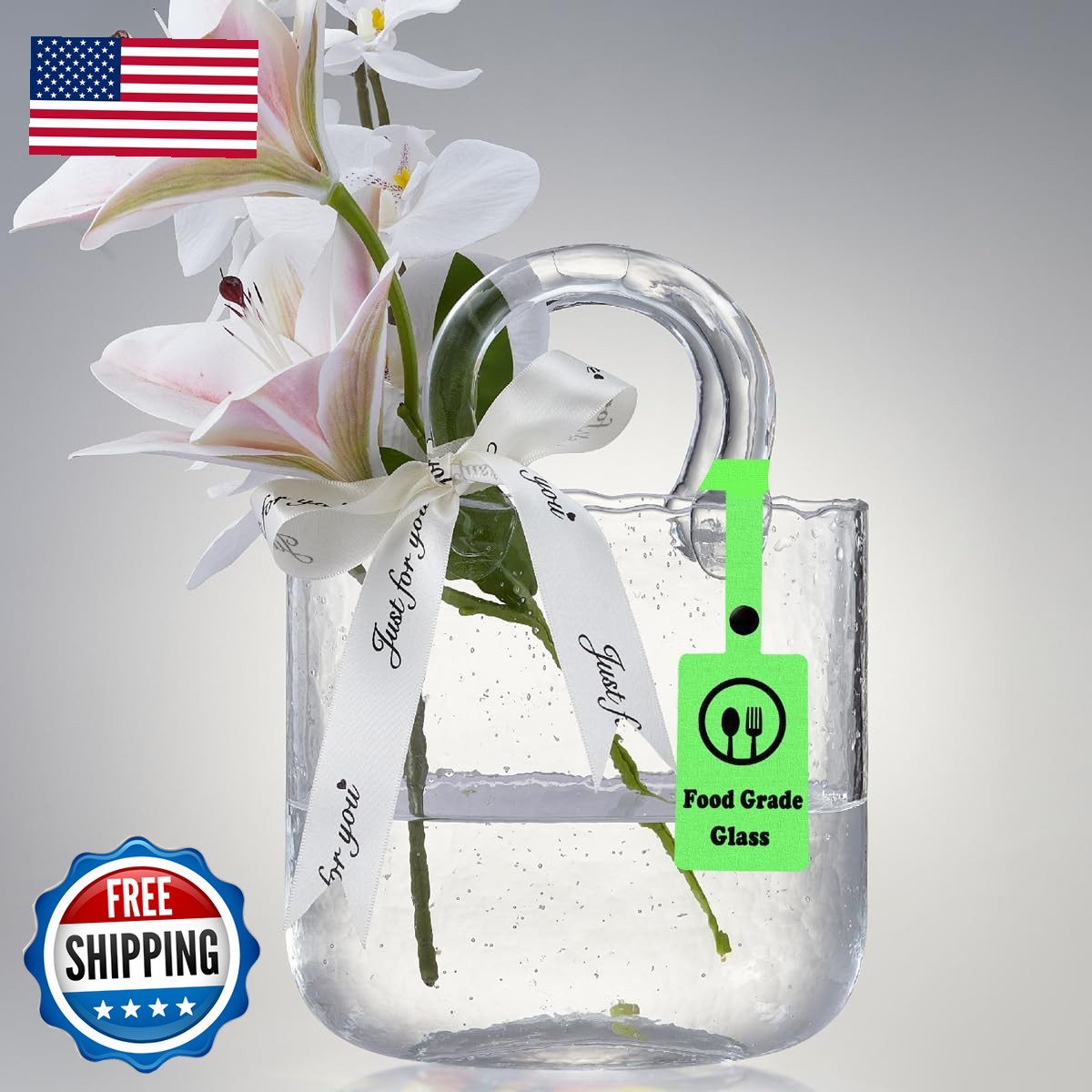 Lei-JG Thickened Glass Purse Vase 5mm Crystal Gift Set Transparent Lei-JG Thickened Glass Purse Vase 5mm Crystal Gift Set Transparent