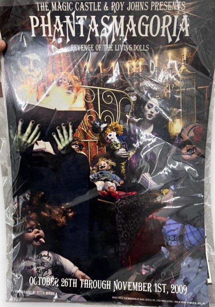 Autographed Magic Castle poster Phantasmagoria: Revenge of the Living Dolls 2009