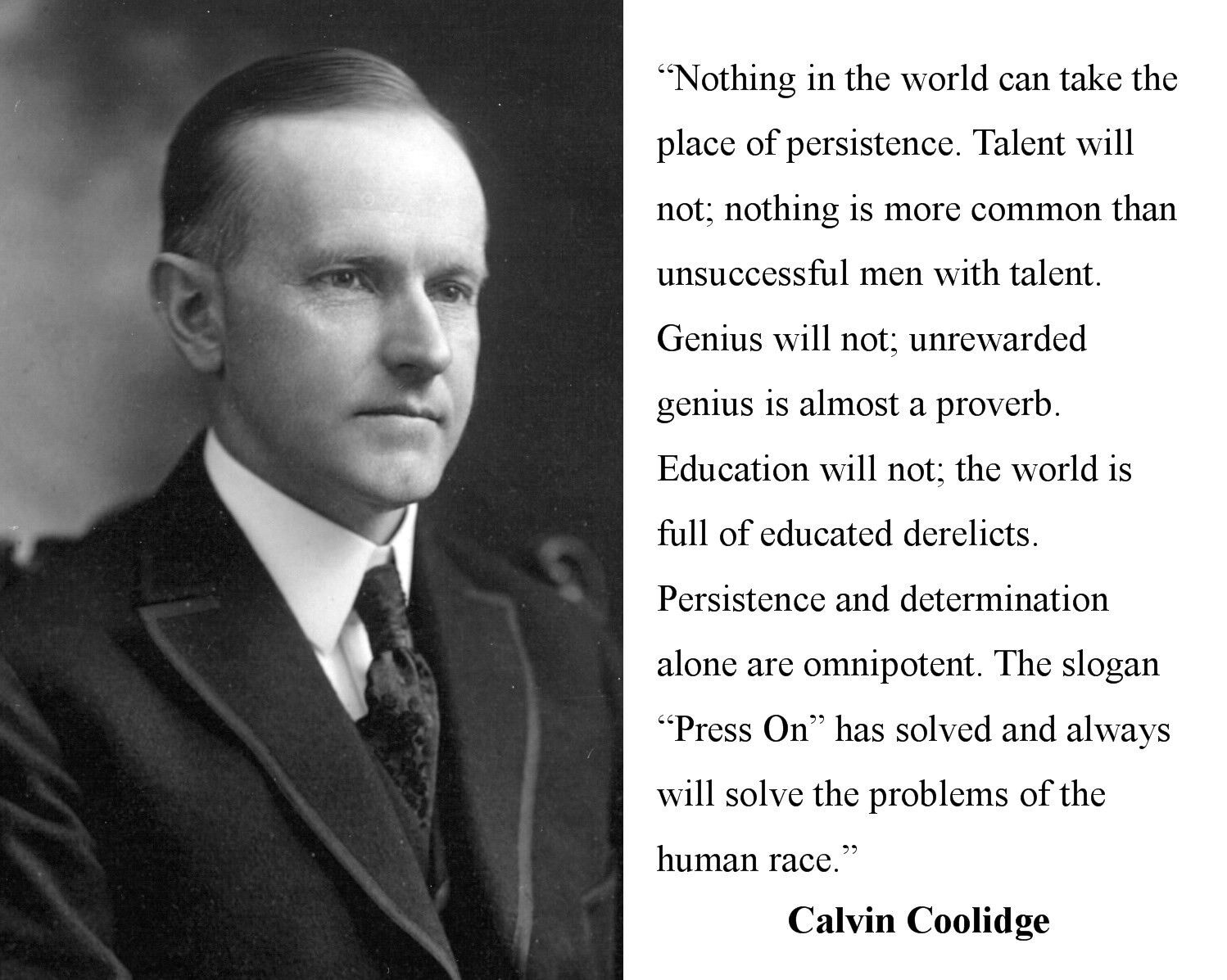 Calvin Coolidge President Motivational Quote 8 x 10 Photo Picture 