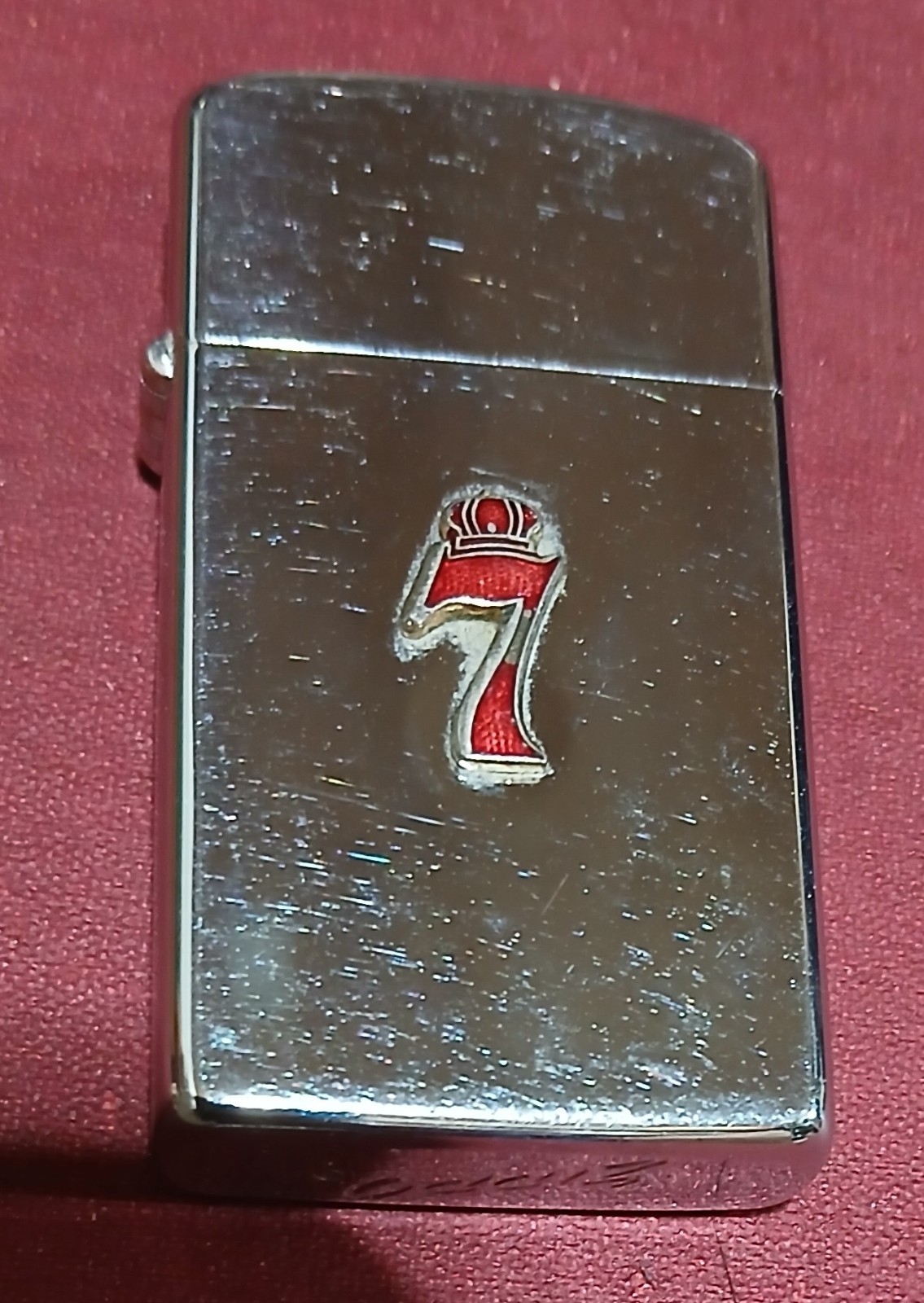 Very Rare Vintage 1962 Zippo Slim Lighter Seagram's 7 Distillers Alcohol Very Rare Vintage 1962 Zippo Slim Lighter Seagram's 7 Distillers Alcohol