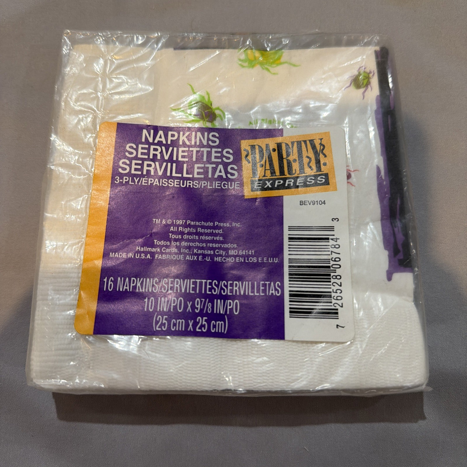vintage New 1997 Goosebumps Skeleton Party Napkins 16count