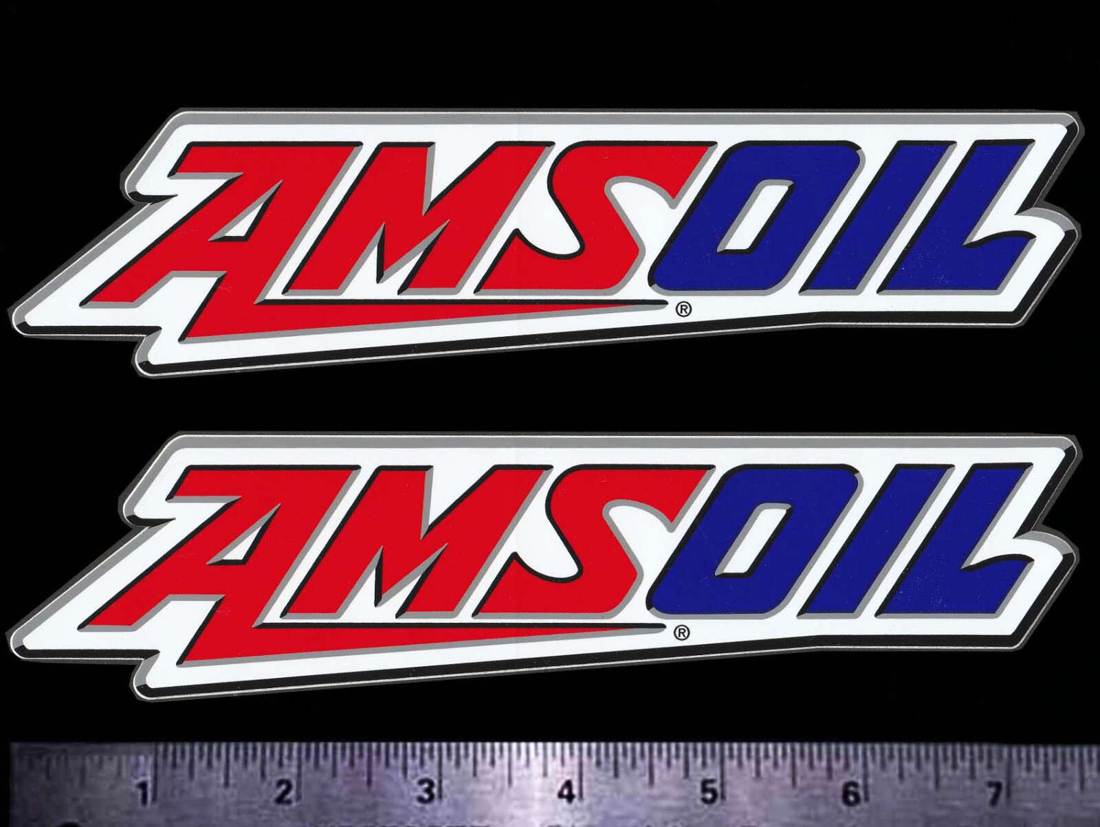 AMSOIL - Set of 2 Original Vintage Racing Decals/Stickers - 7.50 inch - MX ATV AMSOIL - Set of 2 Original Vintage Racing Decals/Stickers - 7.50 inch - MX ATV