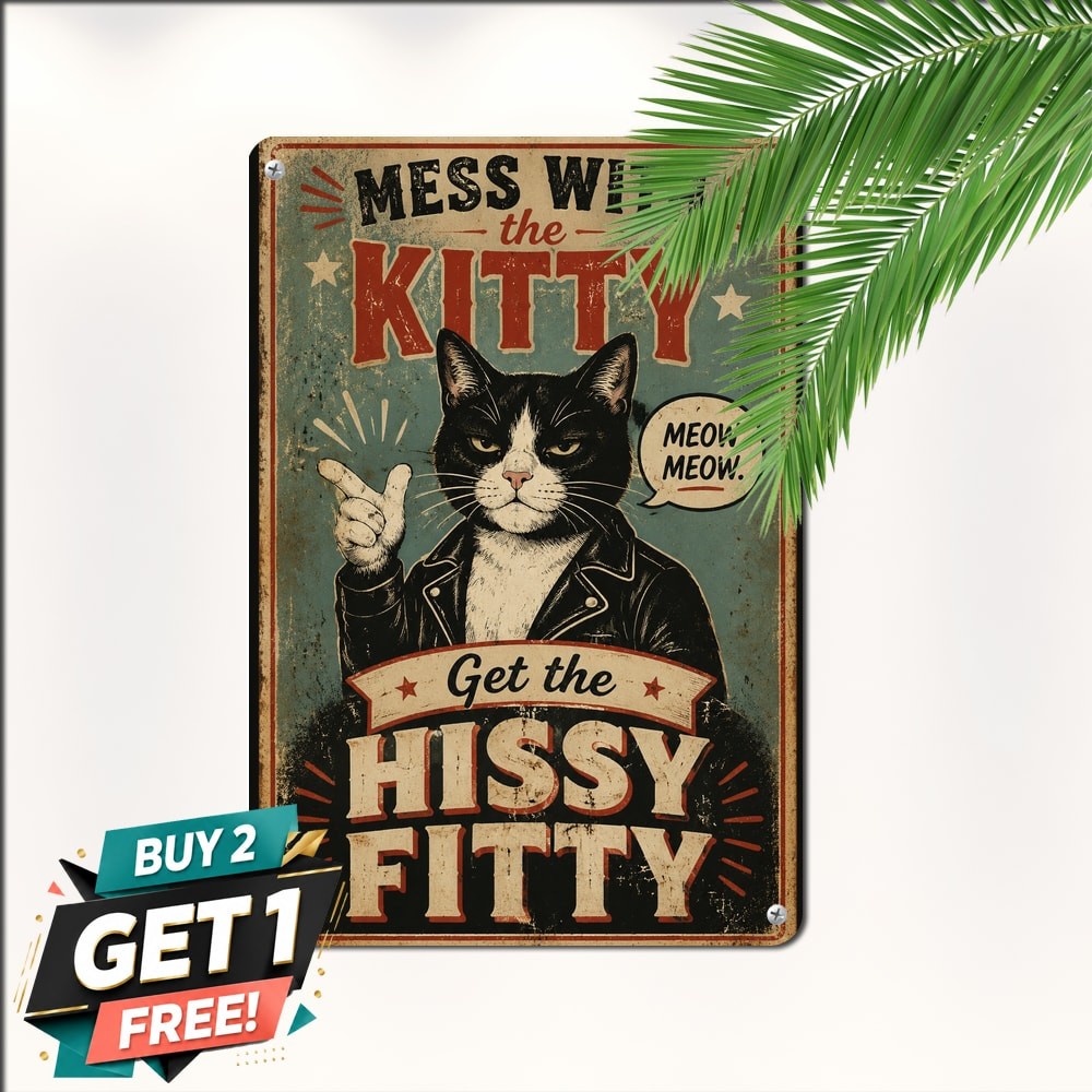 You Mess With The Meow Meow You Get Peow Peow Plaque Funny Cat Gun Signs Decor You Mess With The Meow Meow You Get Peow Peow Plaque Funny Cat Gun Signs Decor