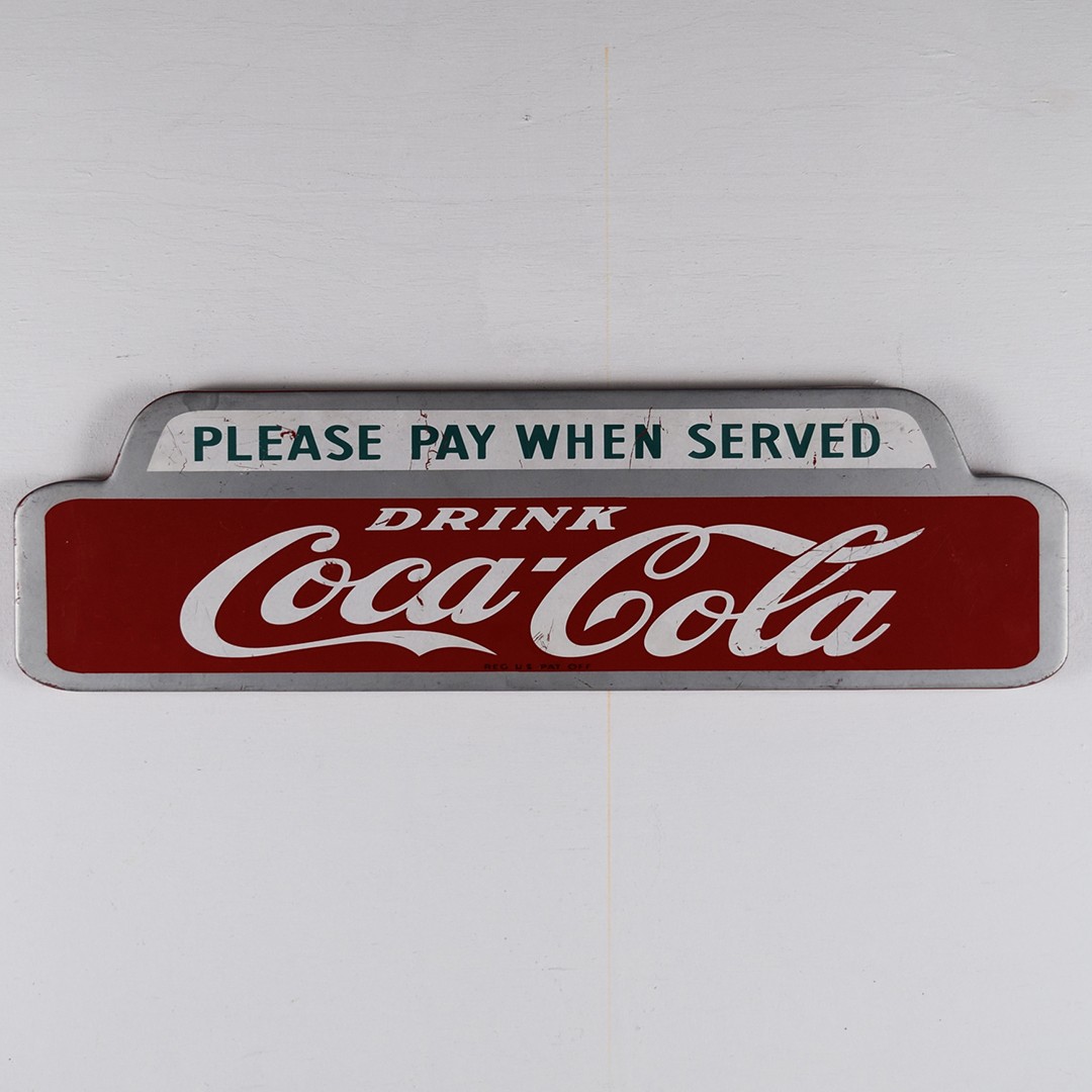 Please Pay When Served Metal Coca Cola Bottle Rack Sign Rare Please Pay When Served Metal Coca Cola Bottle Rack Sign Rare