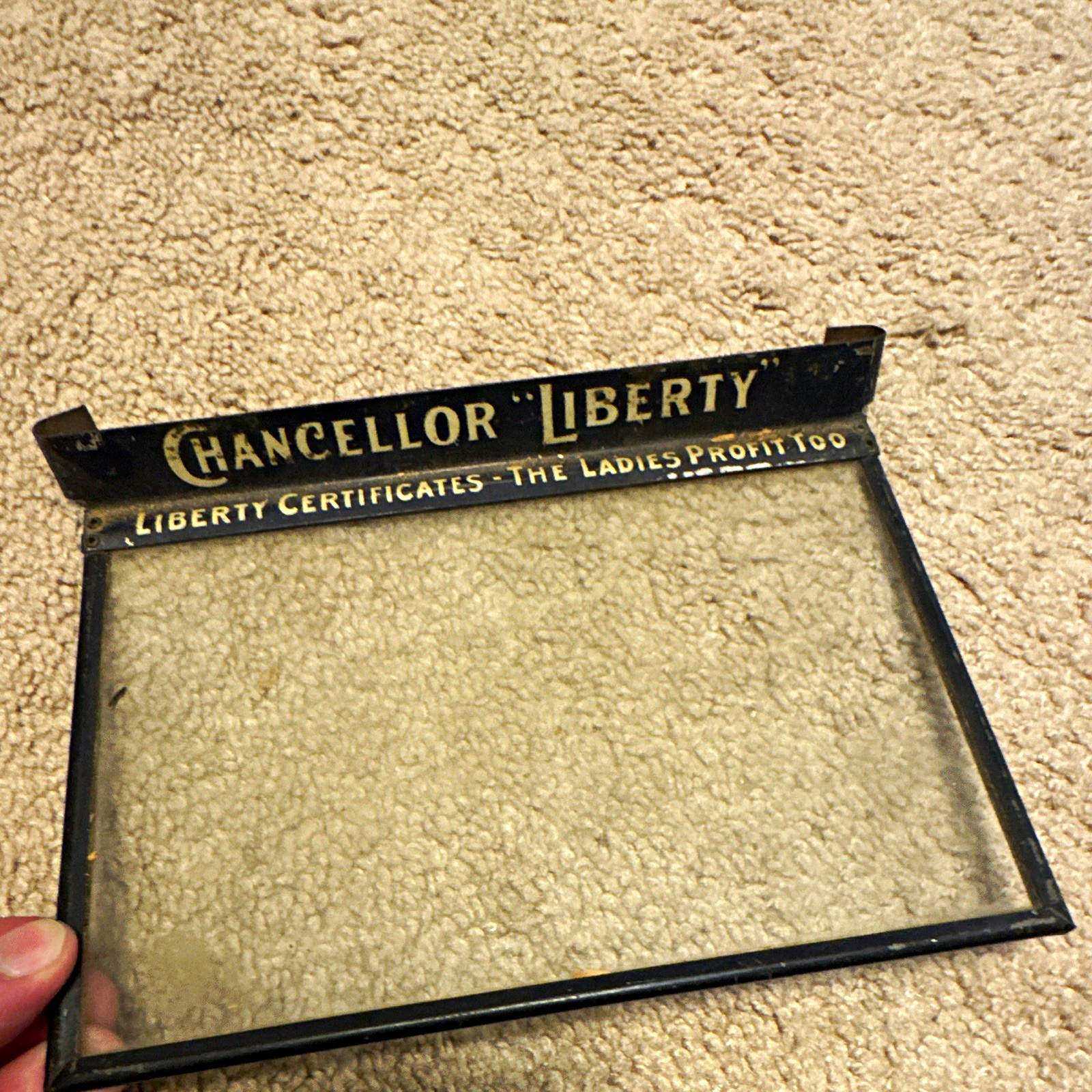 Vintage 1930s Chancellor Liberty Cigar Certificate Display Frame Tobacco Ad